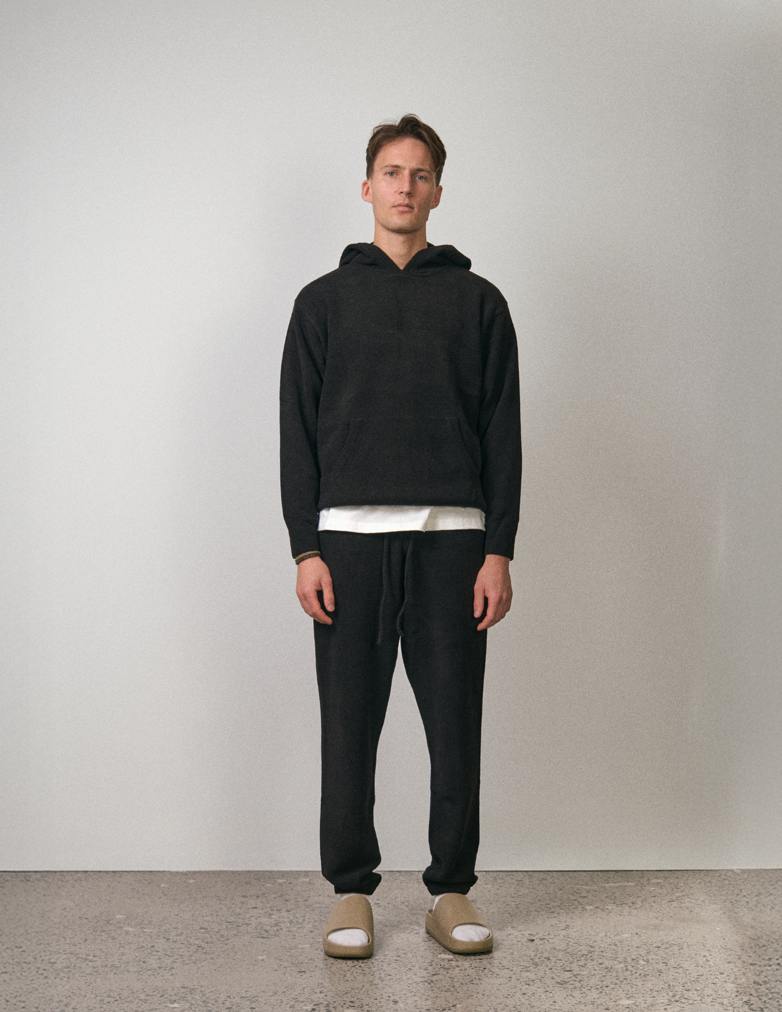 Textured Knit Hoodie