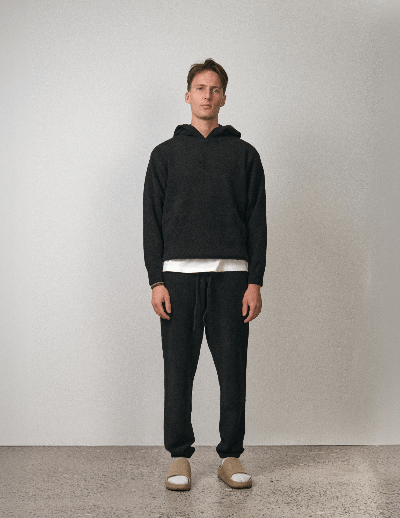 Textured Knit Hoodie