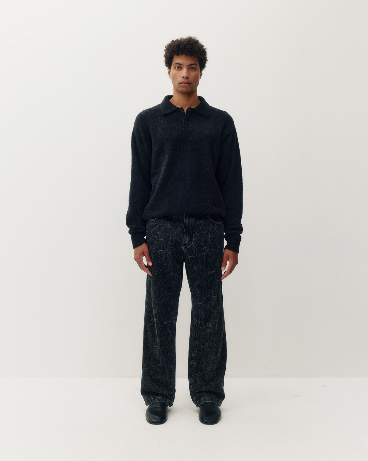 Bouclé Knit Polo