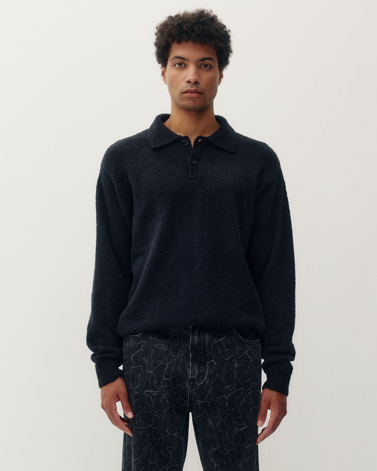 Bouclé Knit Polo