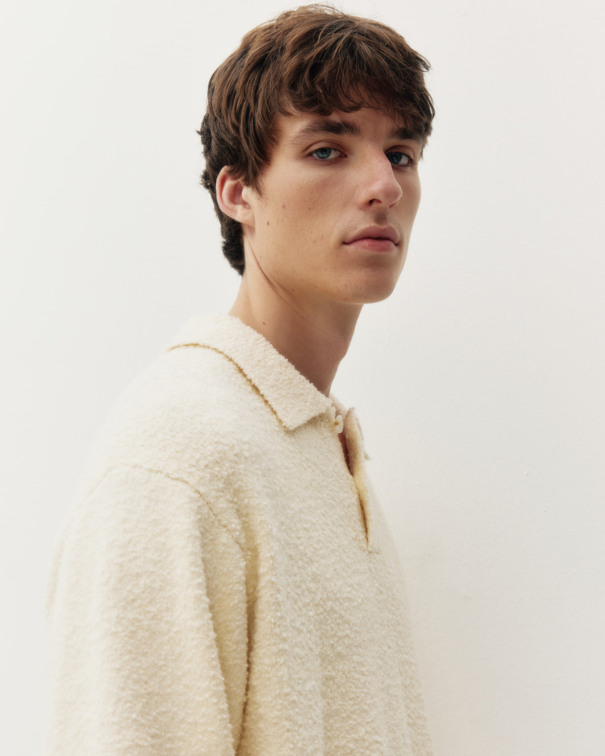 Bouclé Knit Polo