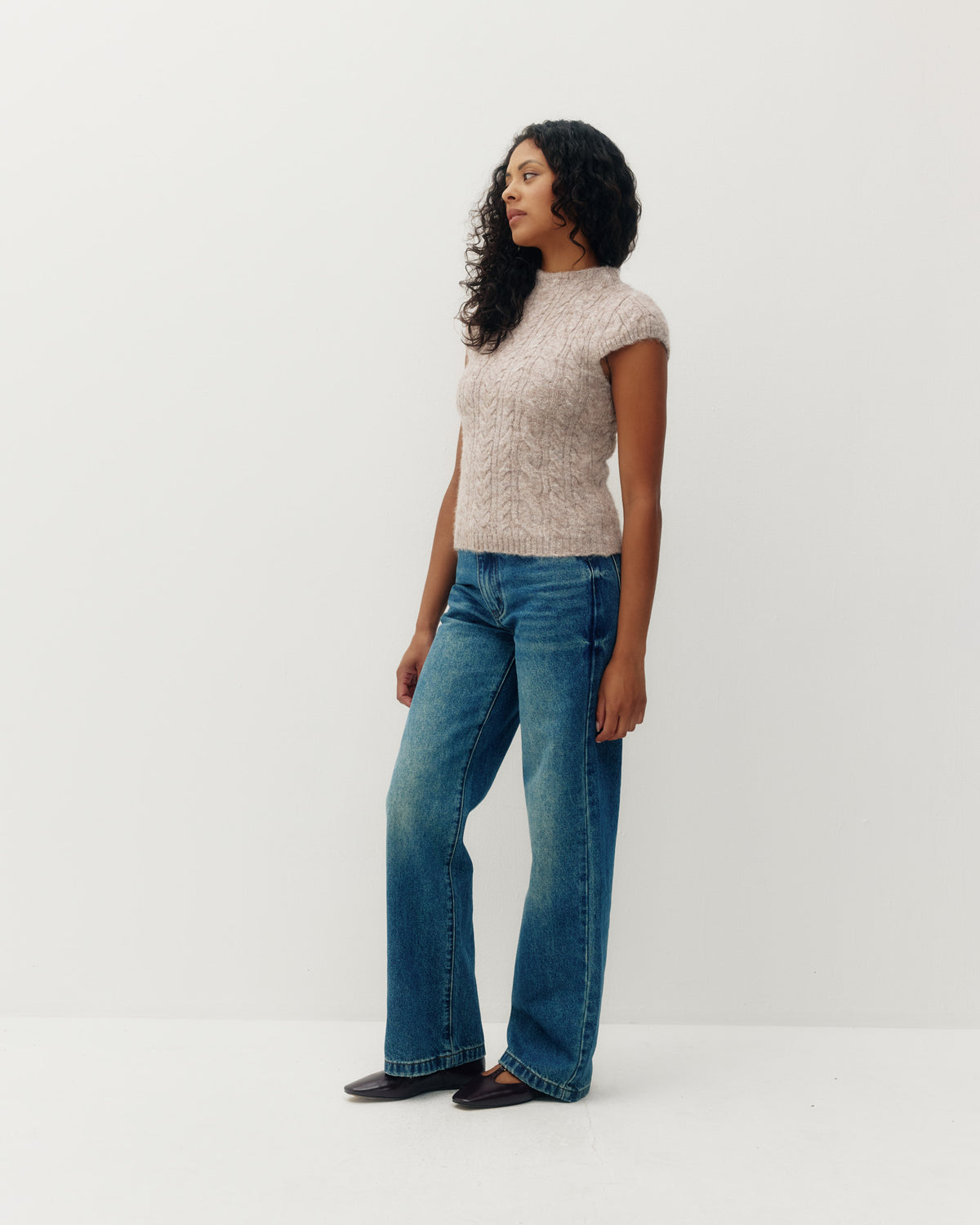 Lisse Cableknit Mockneck