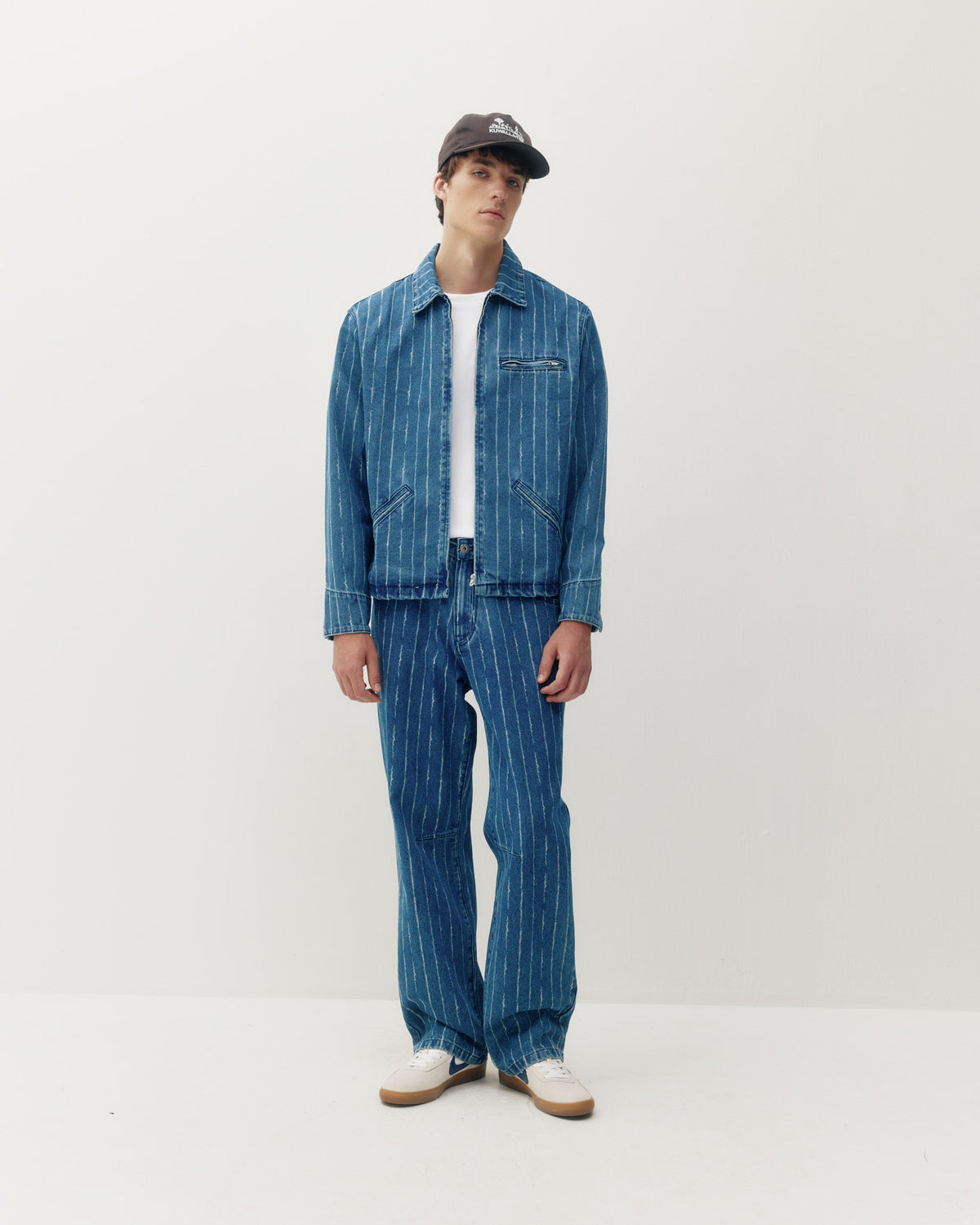 Pinstripe Denim Jacket