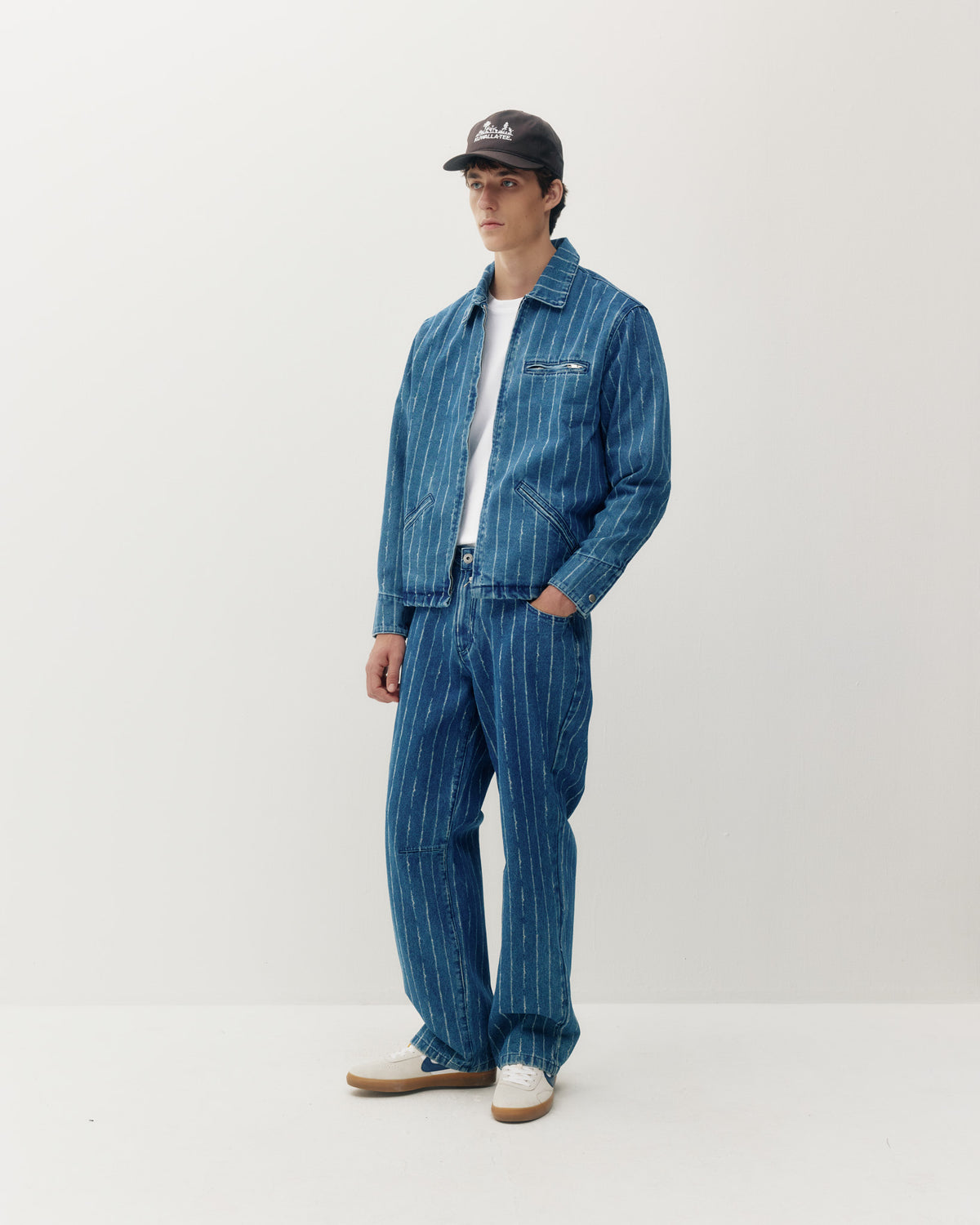 Pinstripe Denim Jacket