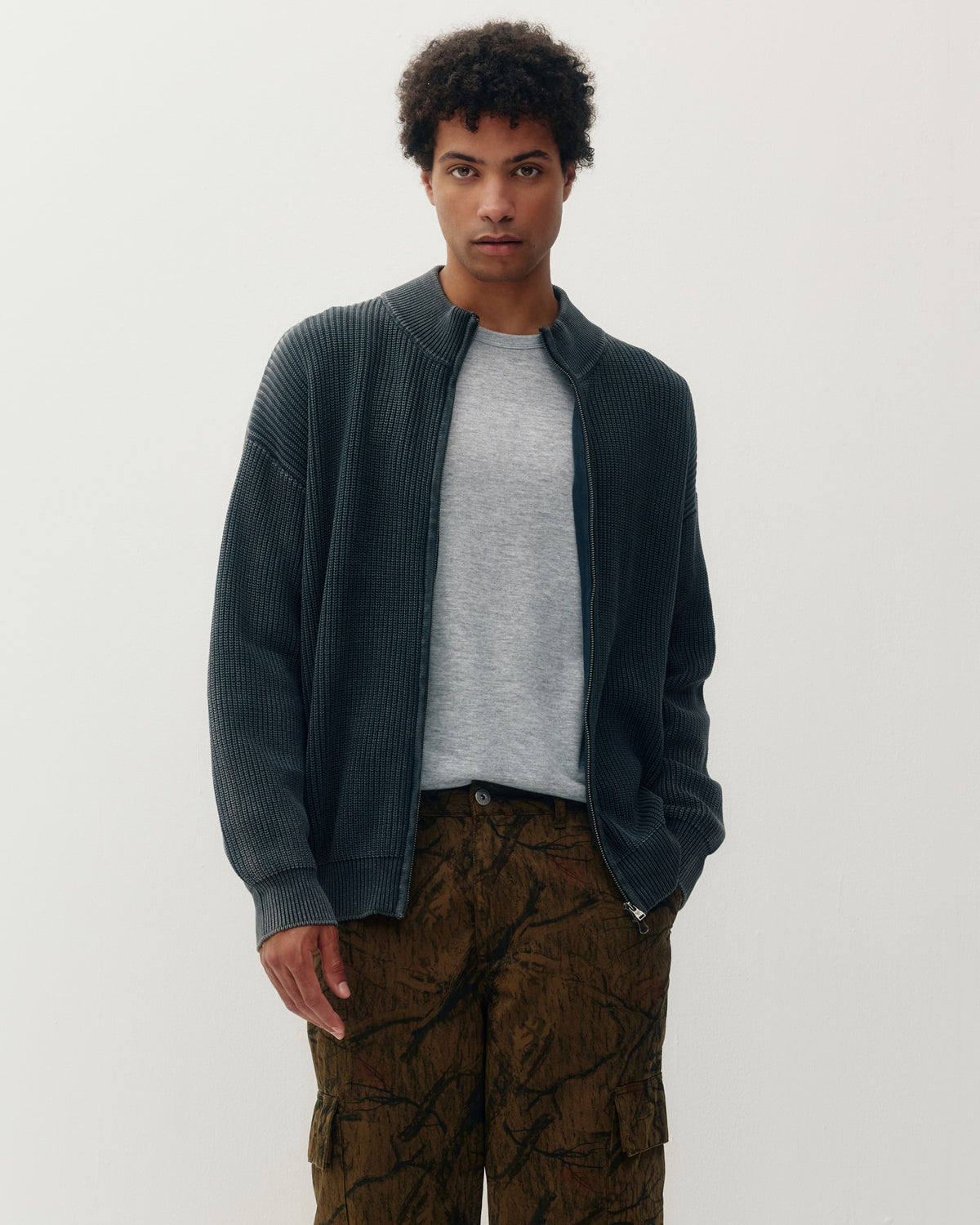 Collared Zip Up Sweater