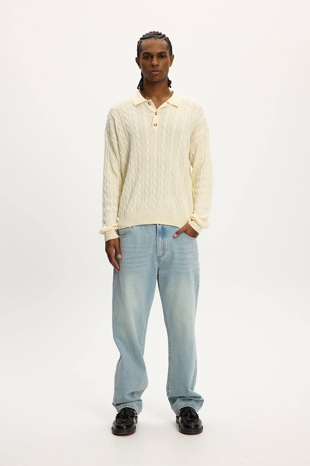 Cable Knit Polo