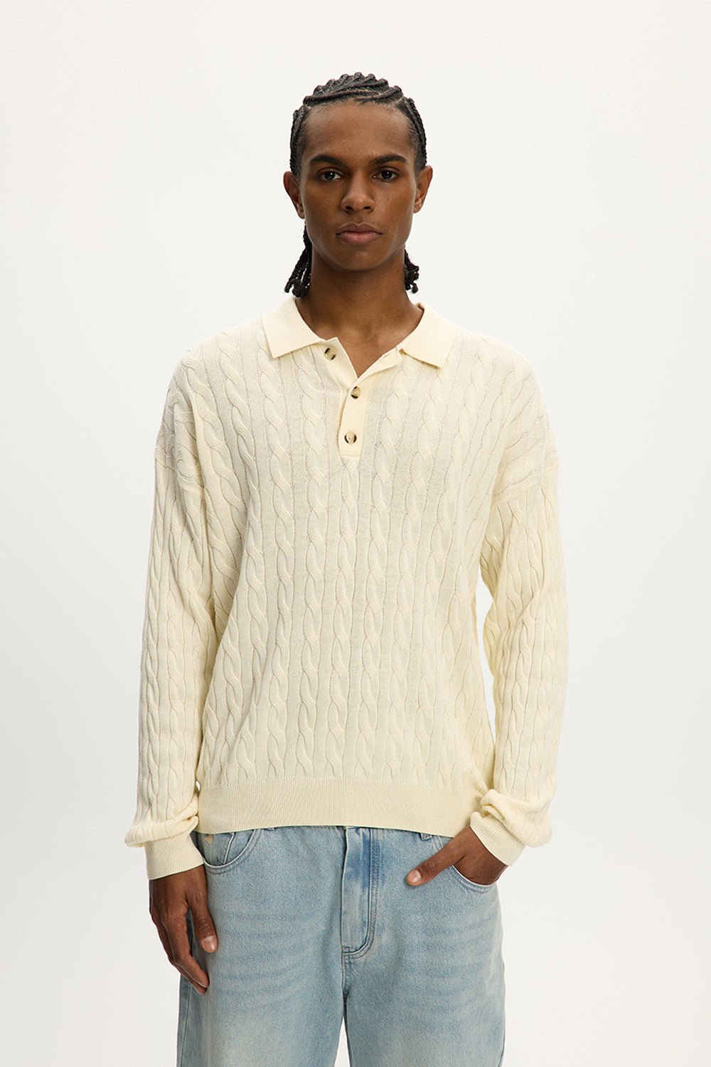 Cable Knit Polo