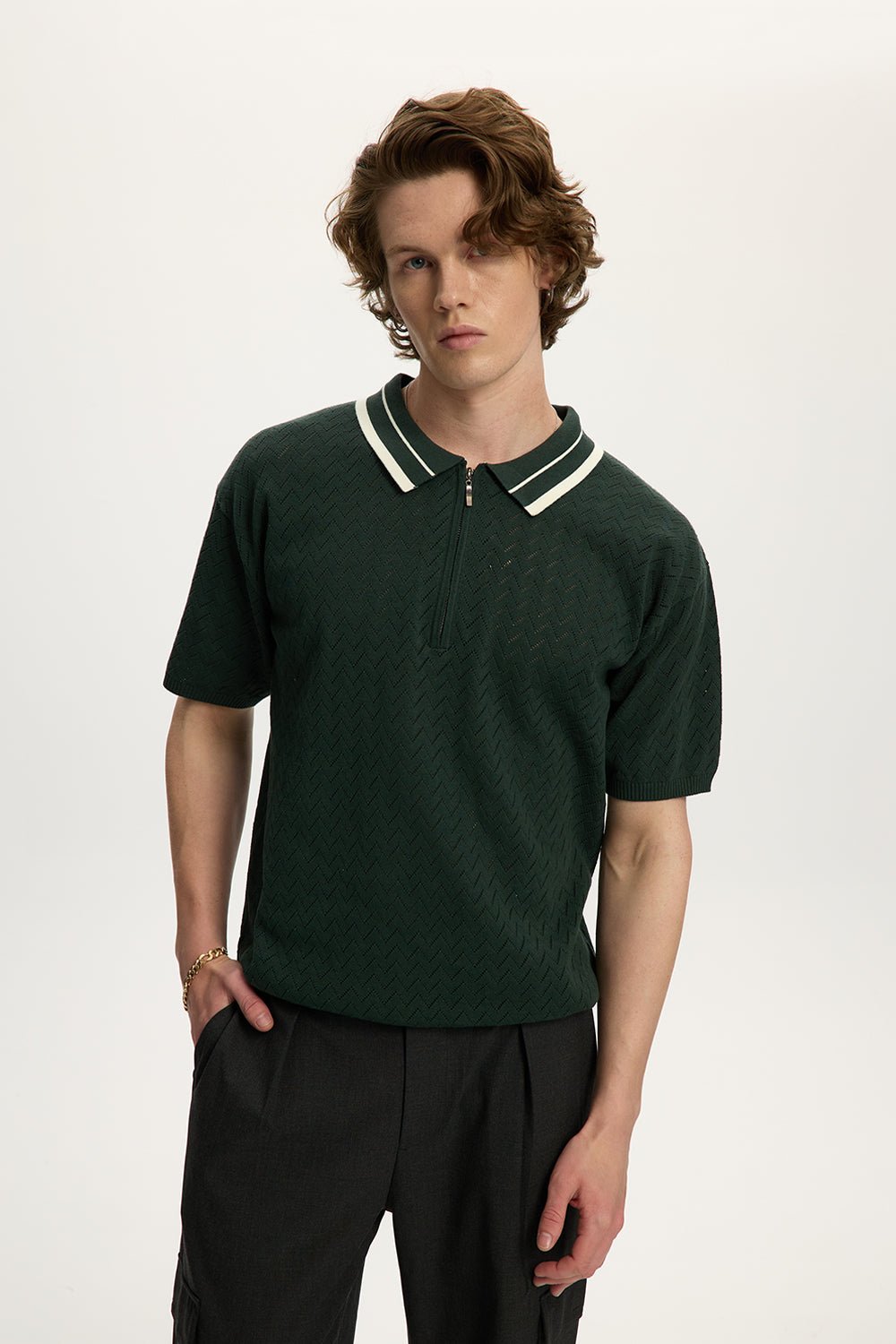 Knit Zip Polo Unisex