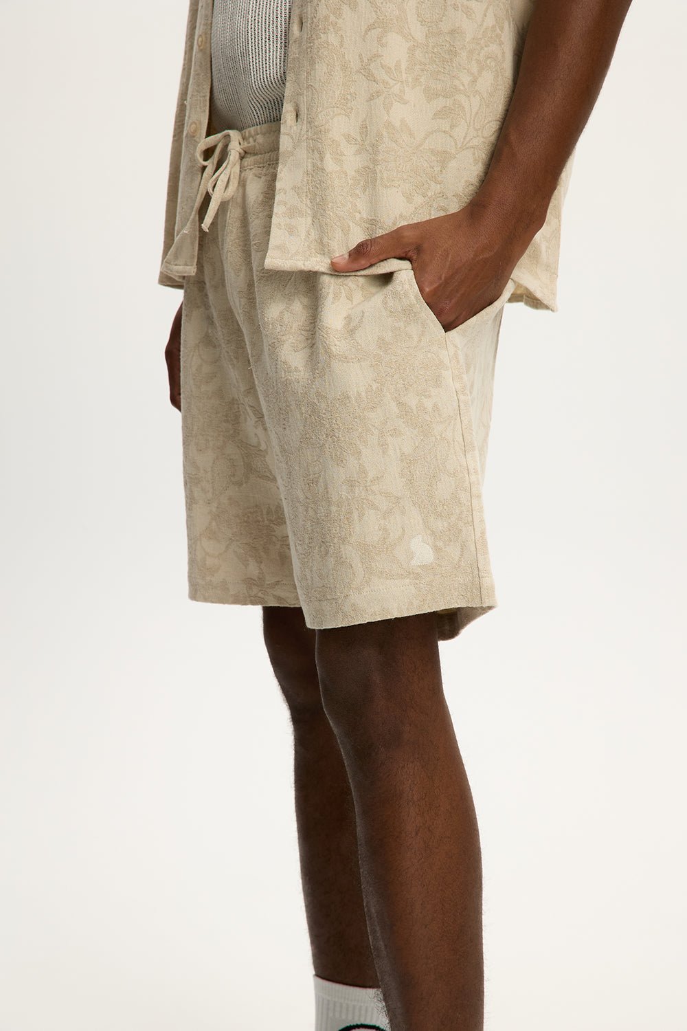 Jacquared Linen Short