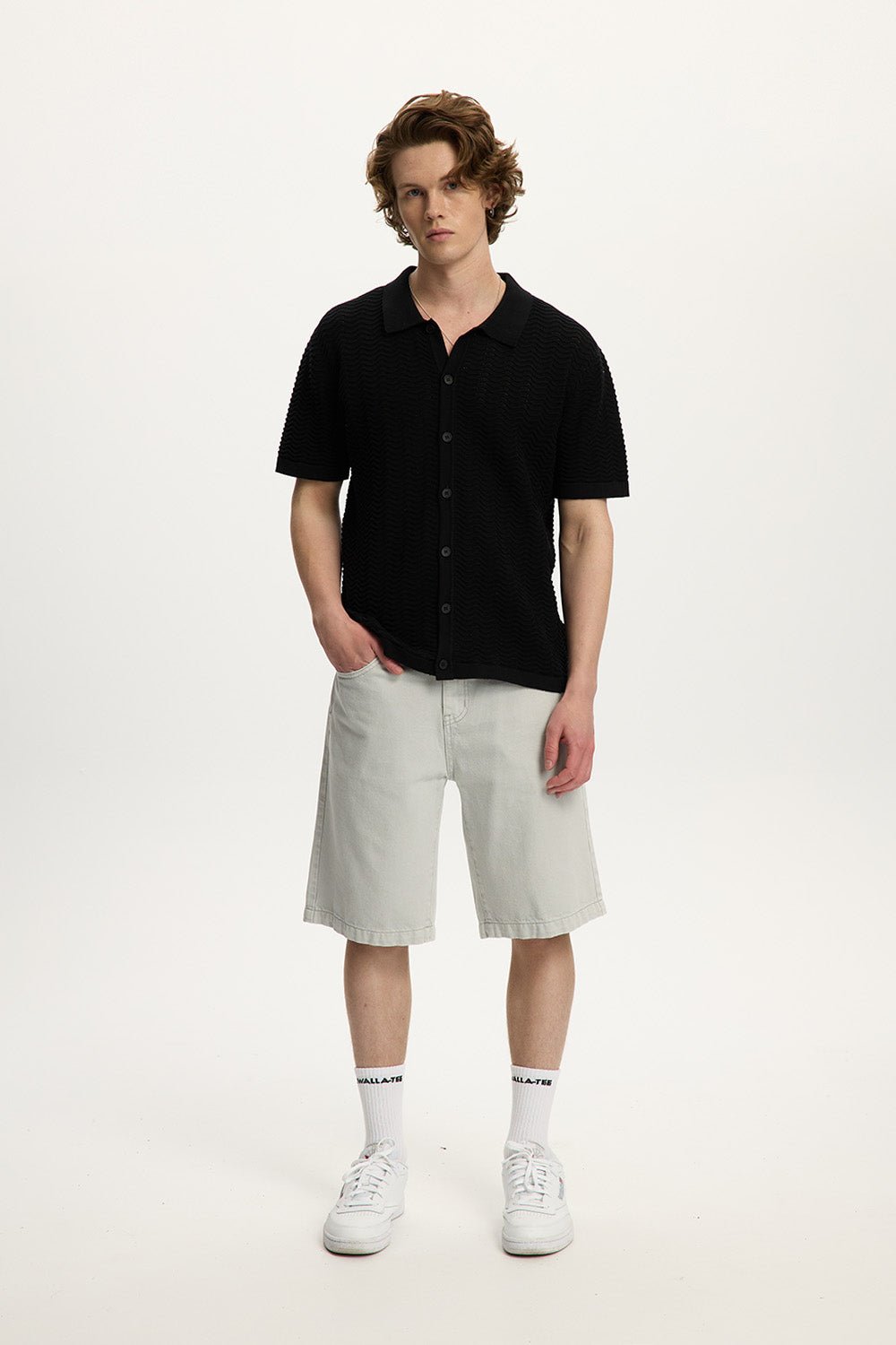 Wave Knit Polo Shirt