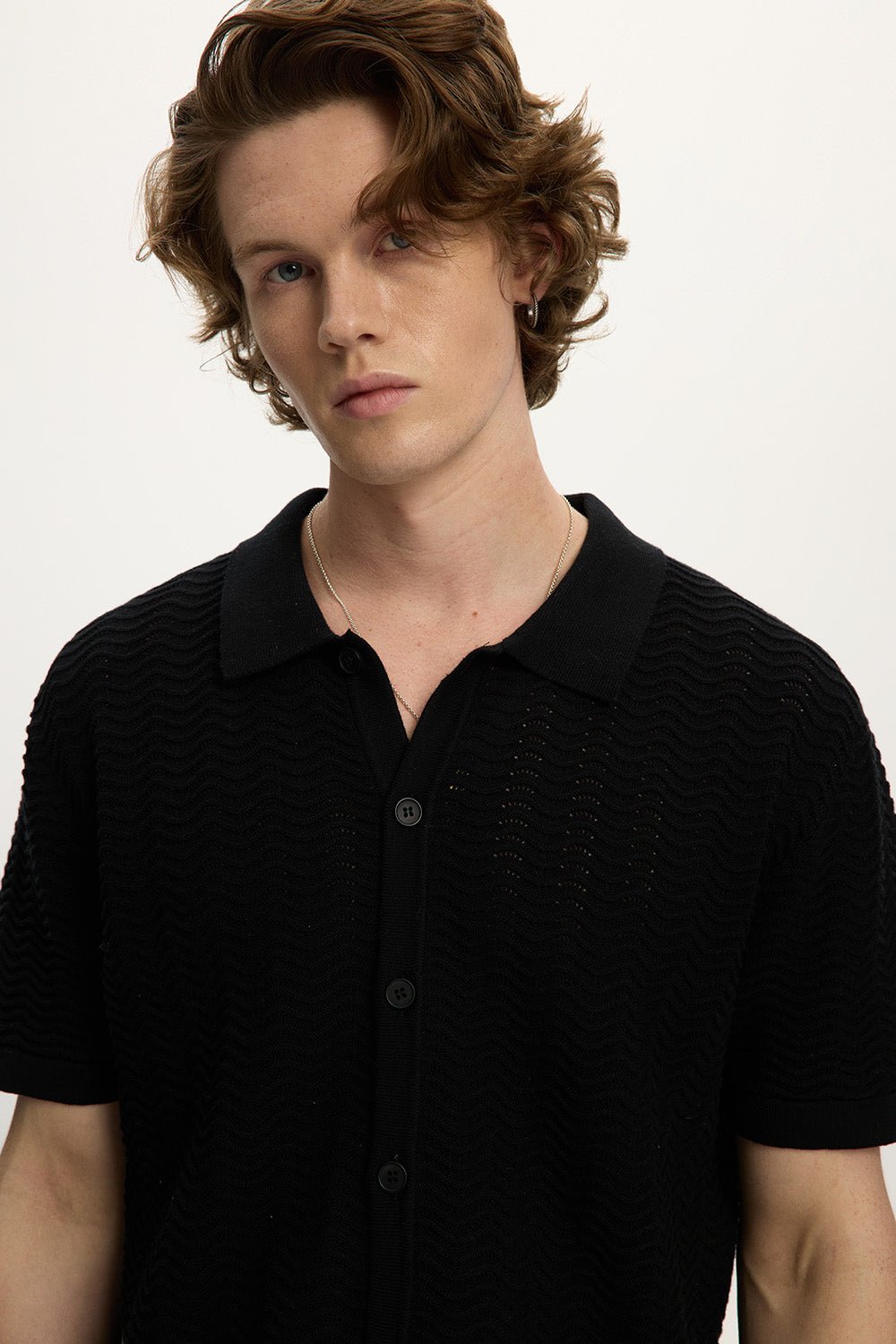 Wave Knit Polo Shirt