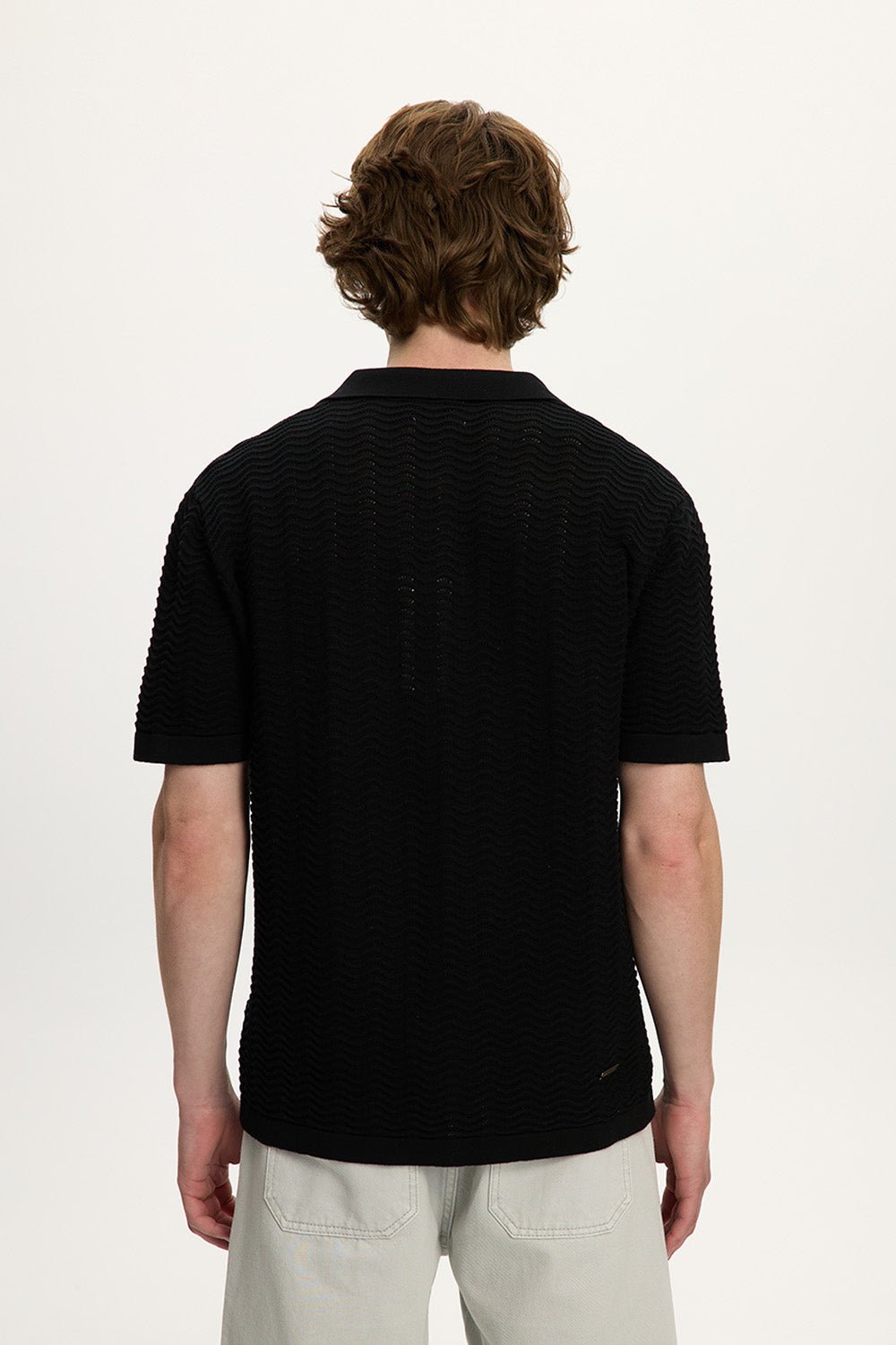 Wave Knit Polo Shirt