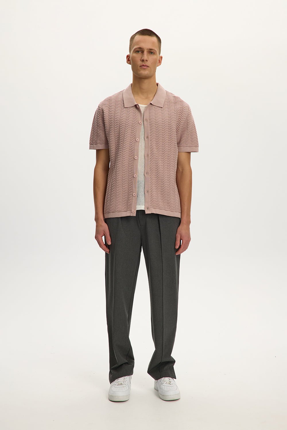 Wave Knit Polo Shirt