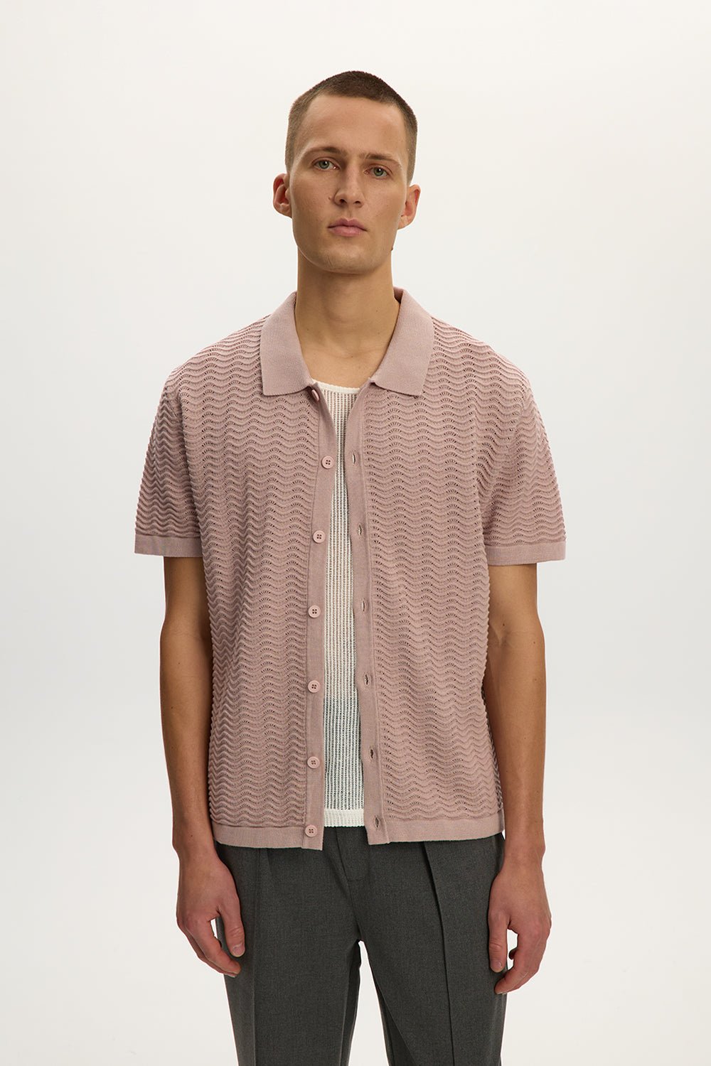 Wave Knit Polo Shirt