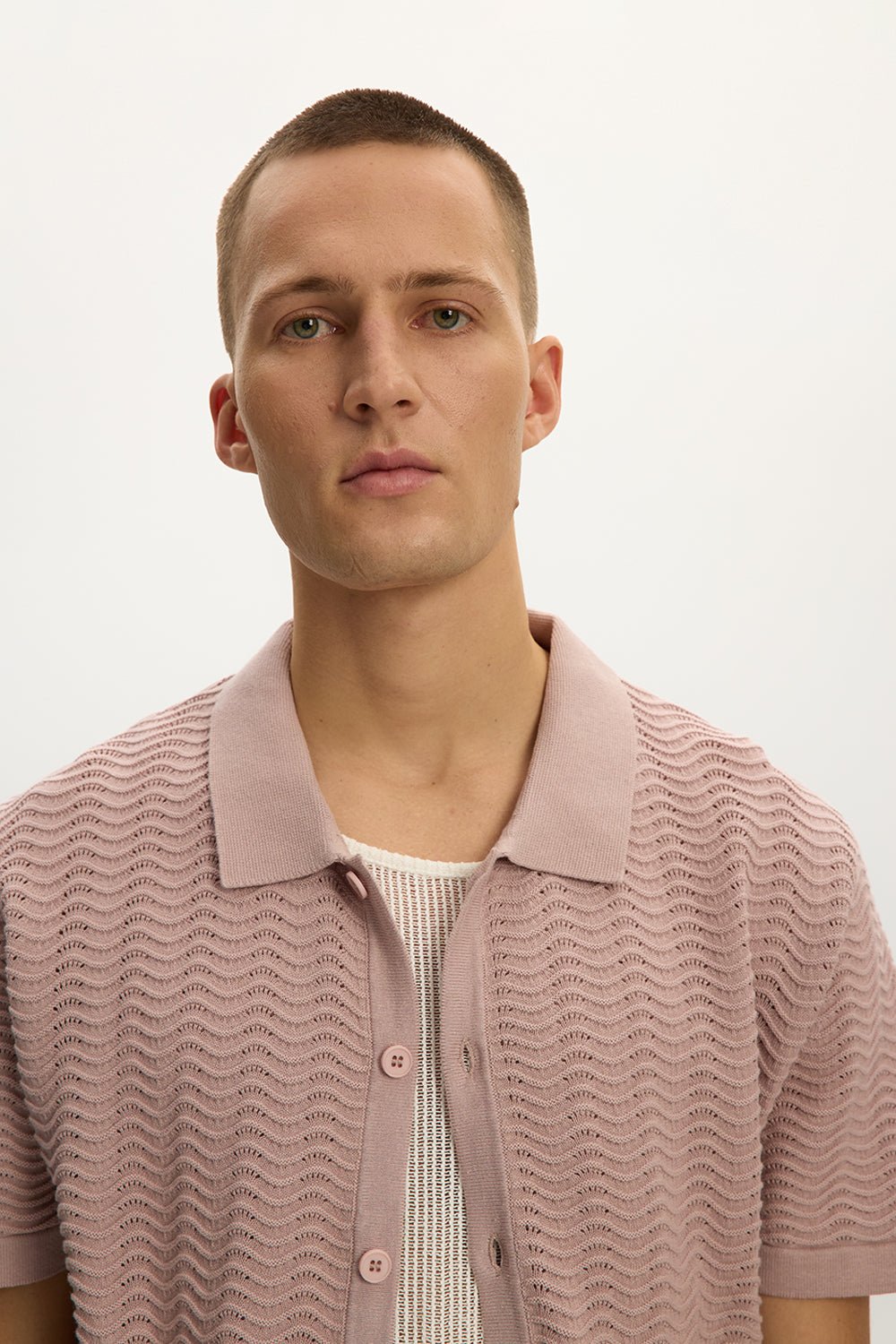 Wave Knit Polo Shirt