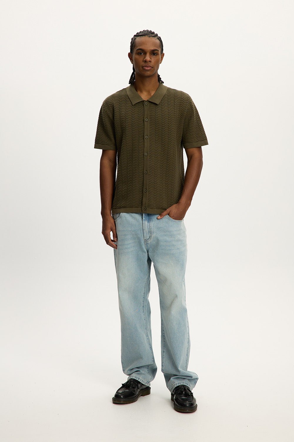 Wave Knit Polo Shirt