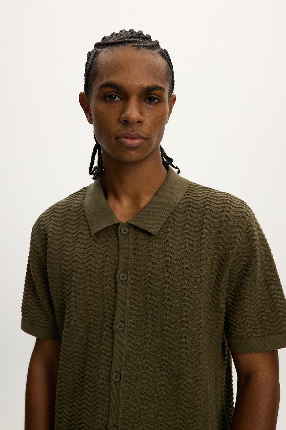 Wave Knit Polo Shirt