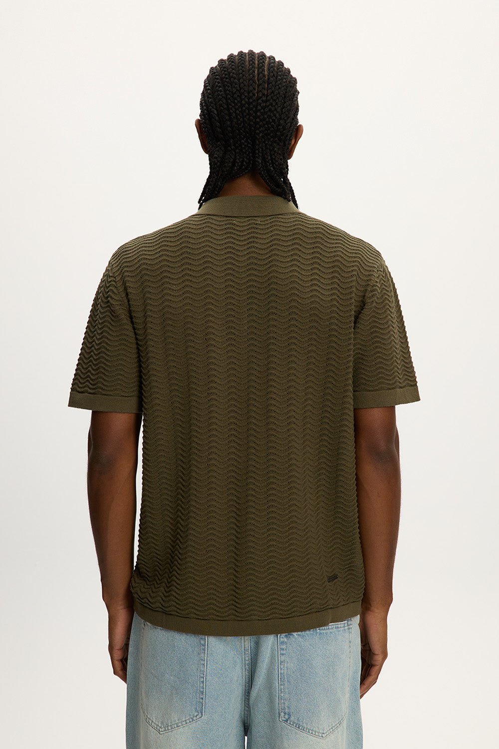 Wave Knit Polo Shirt
