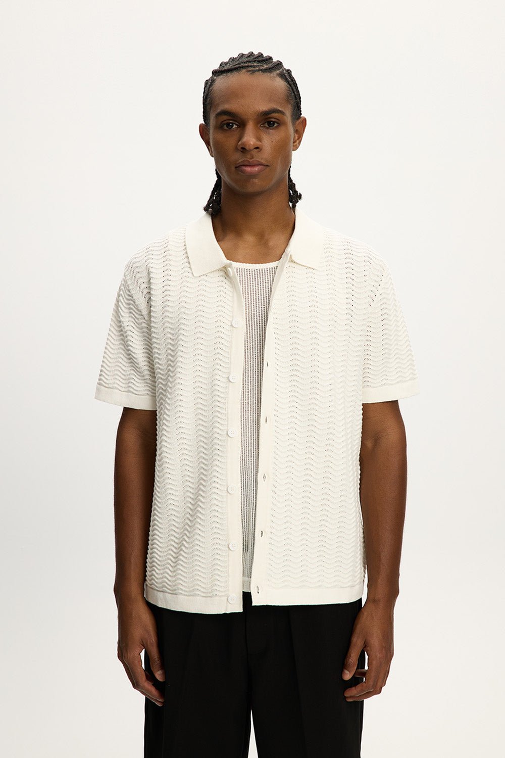 Wave Knit Polo Shirt
