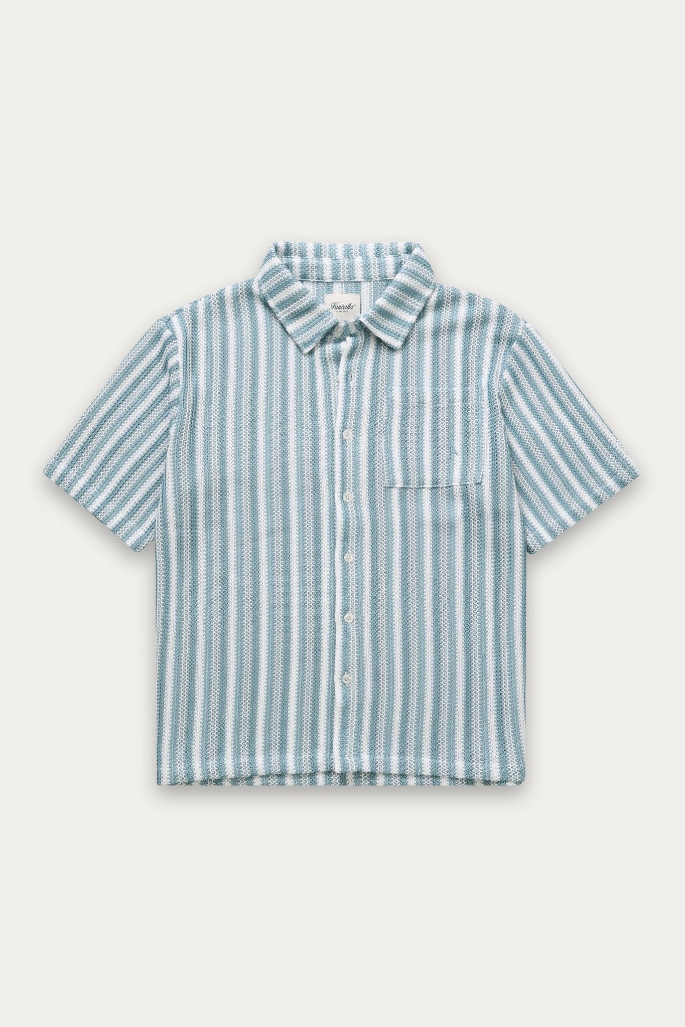 Chemise rayée en crochet