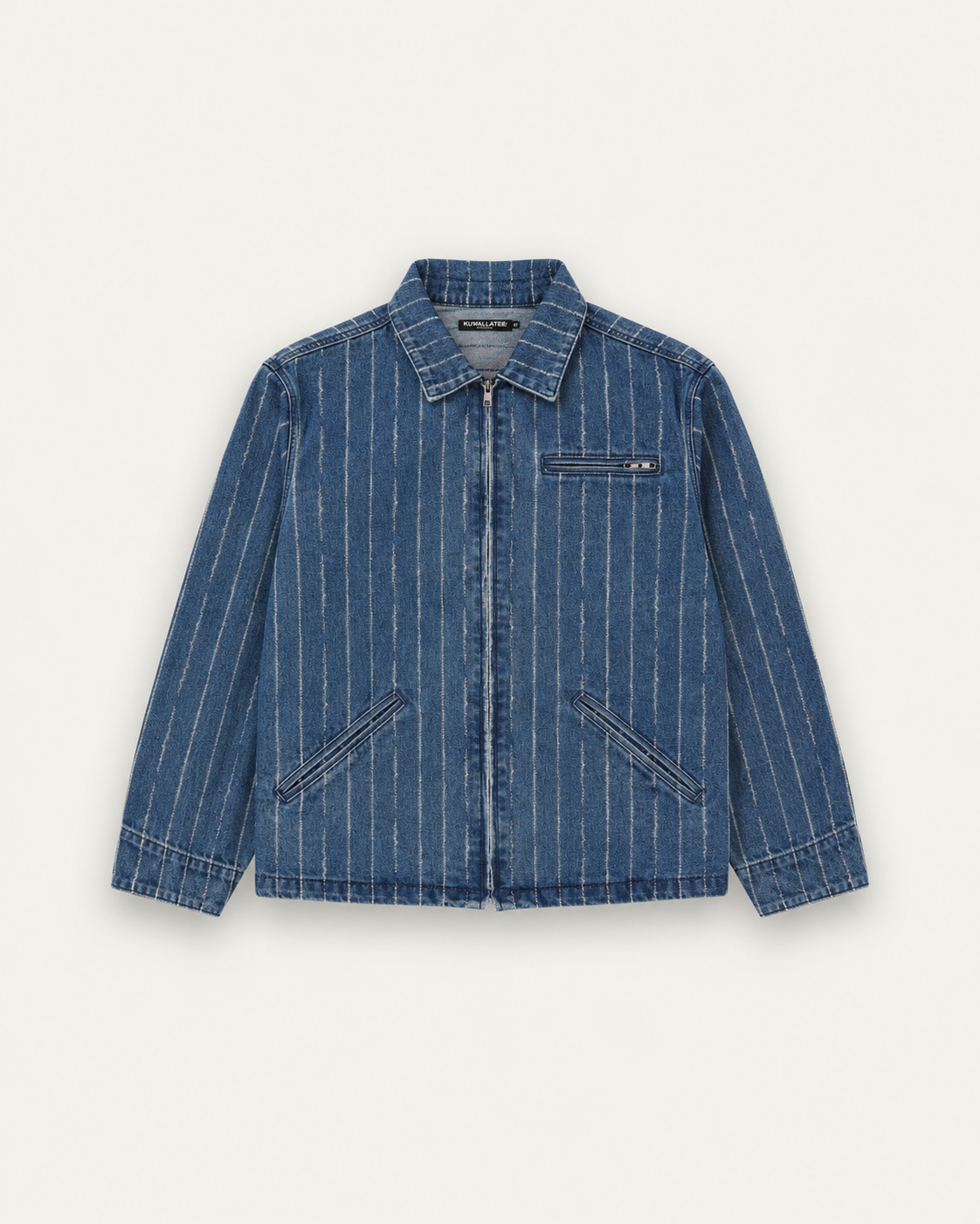 Pinstripe Denim Jacket