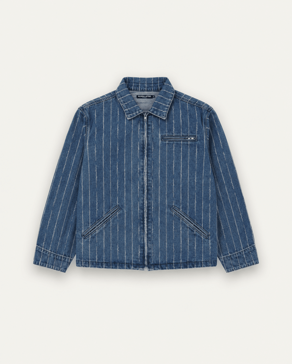 Pinstripe Denim Jacket