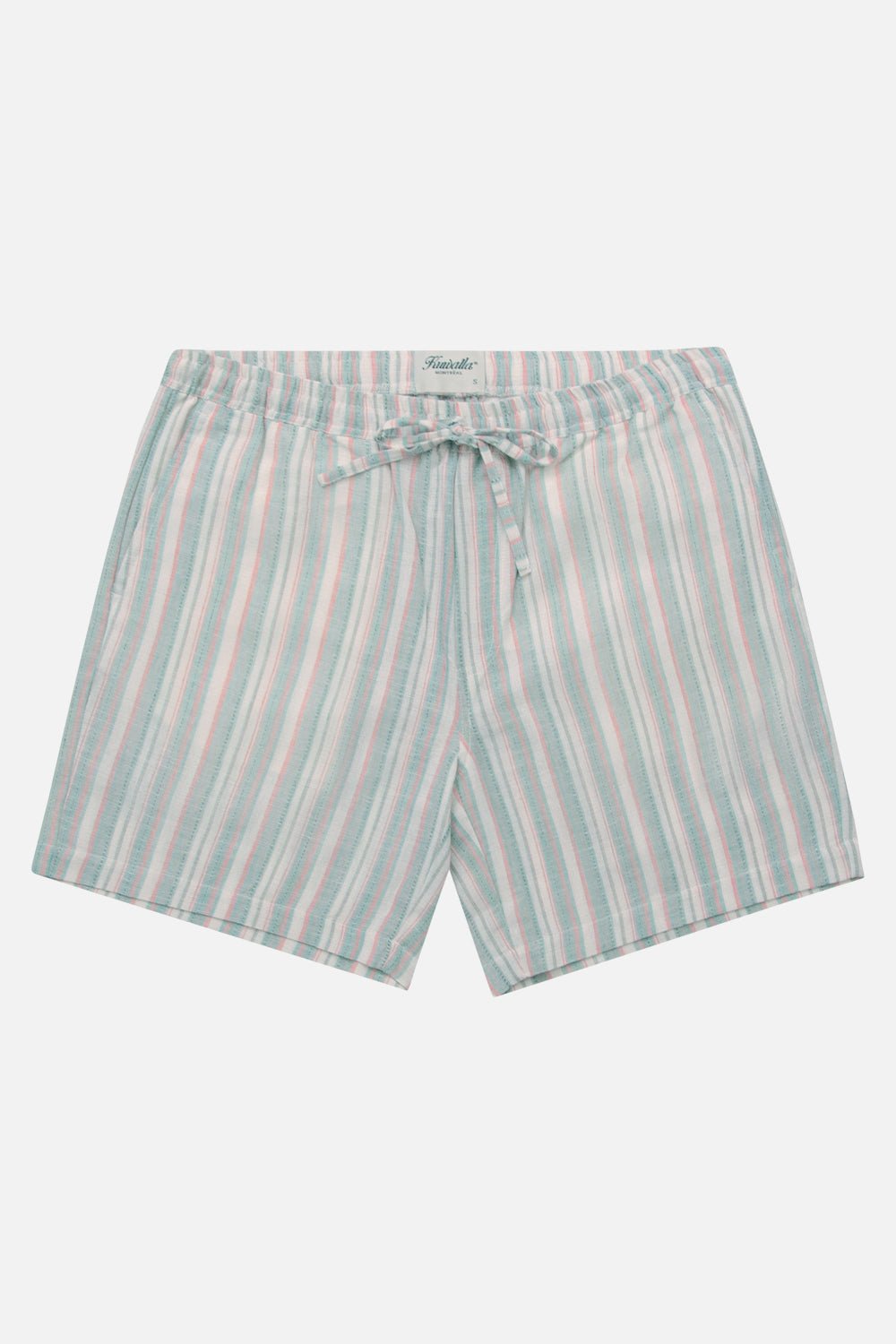 Short rayé en lin