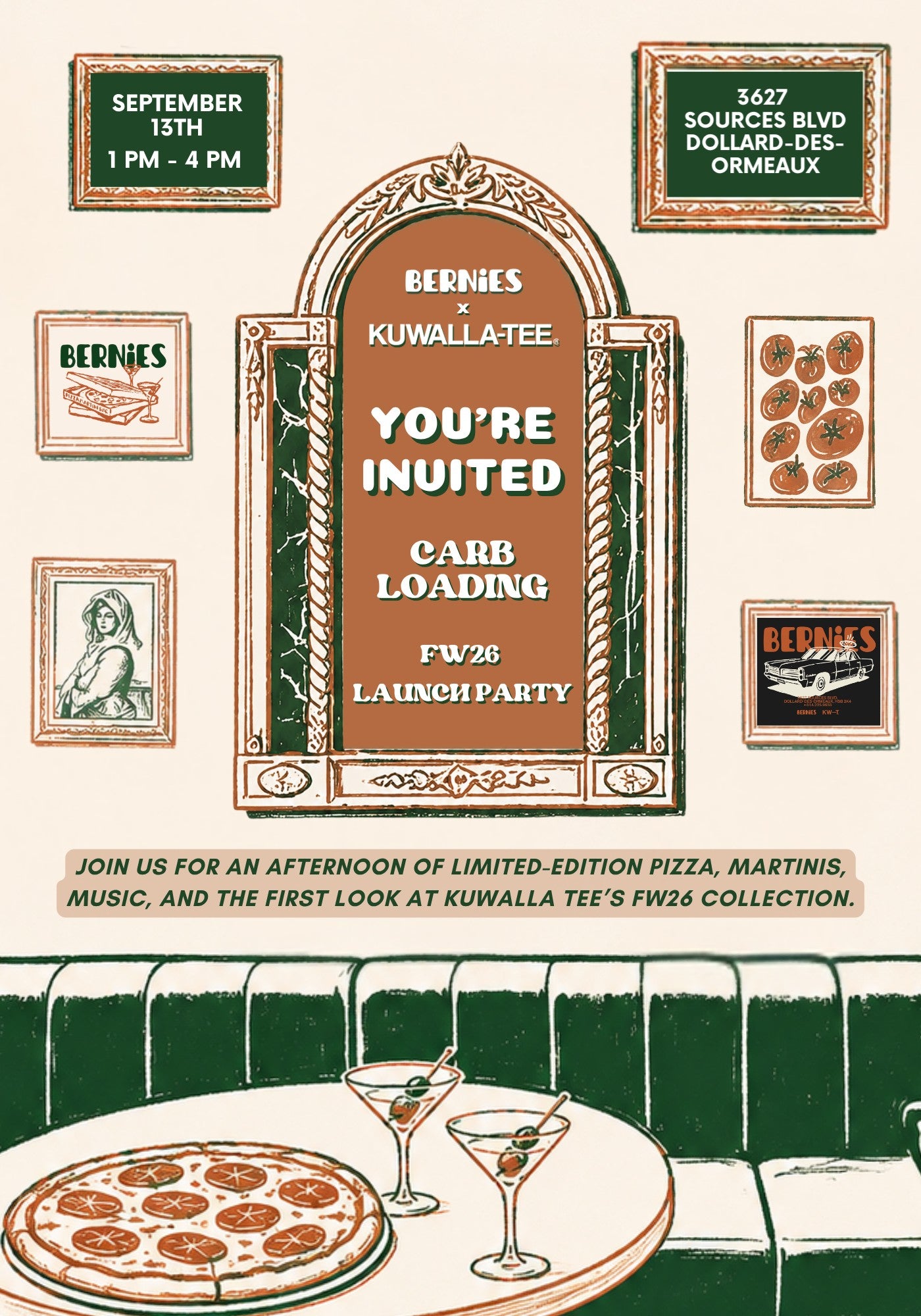 Kuwalla Tee x Bernie's — CARB LOADING FW26 Launch Party