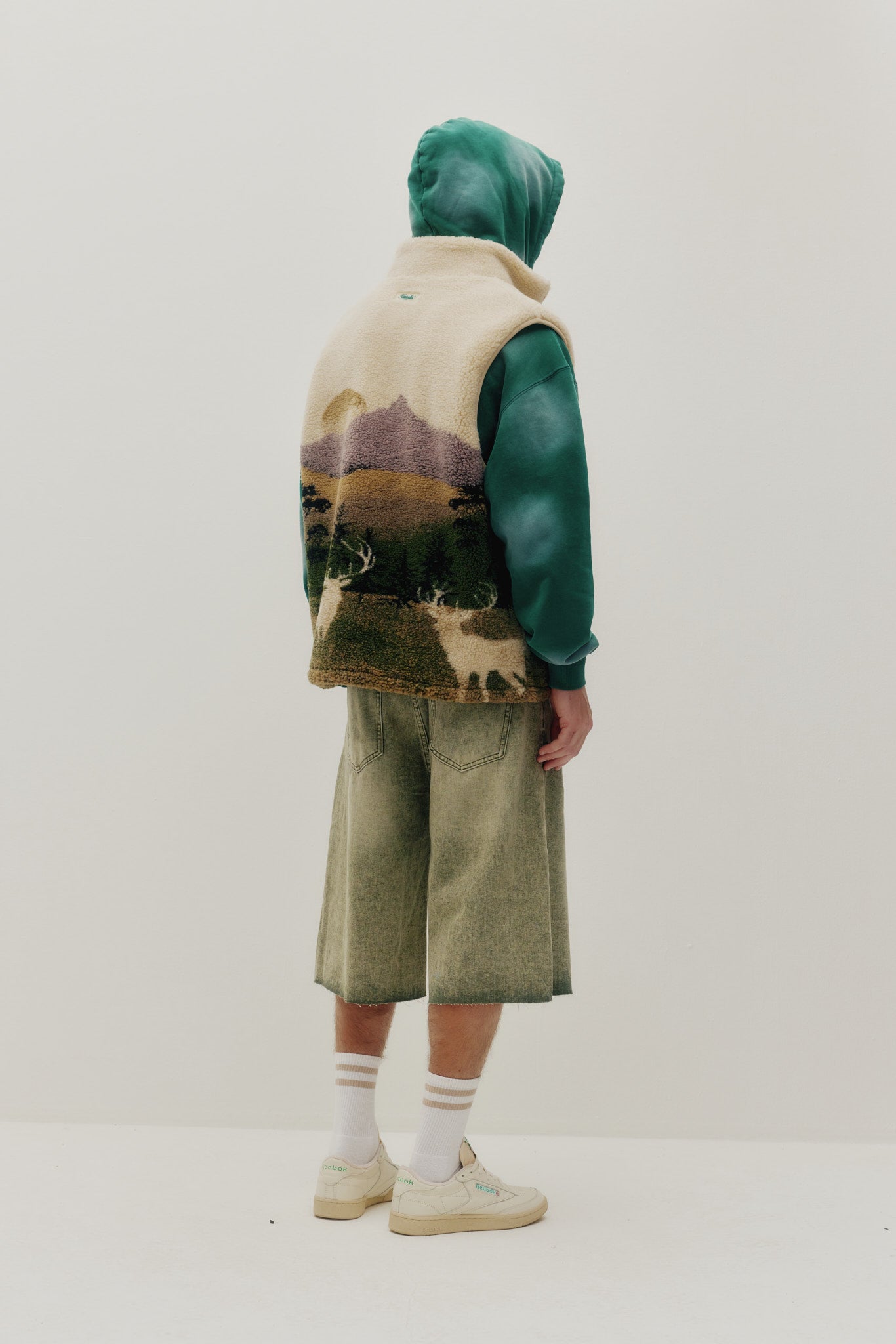 Sleeveless Printed Sherpa