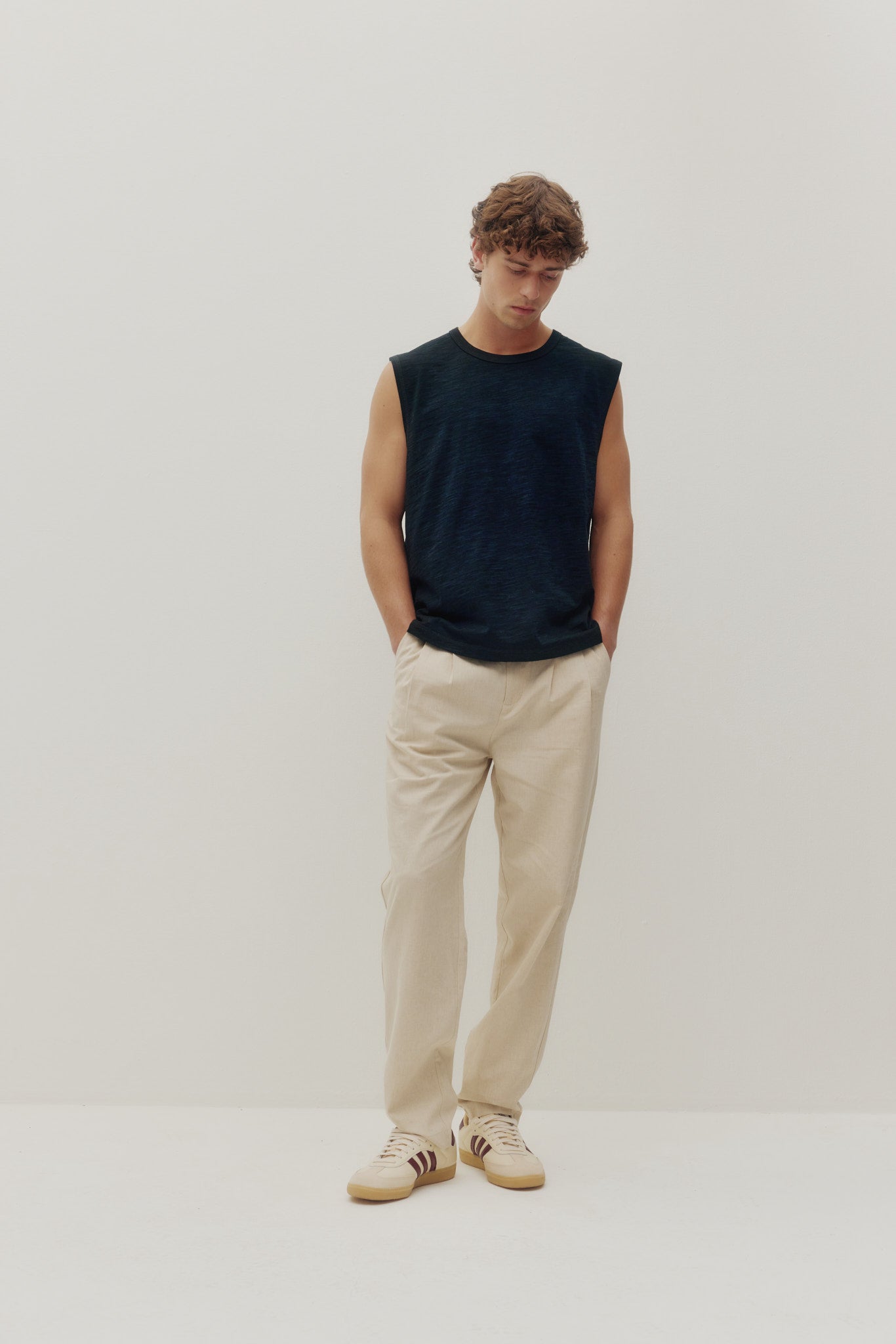 Linen Double Pleated
