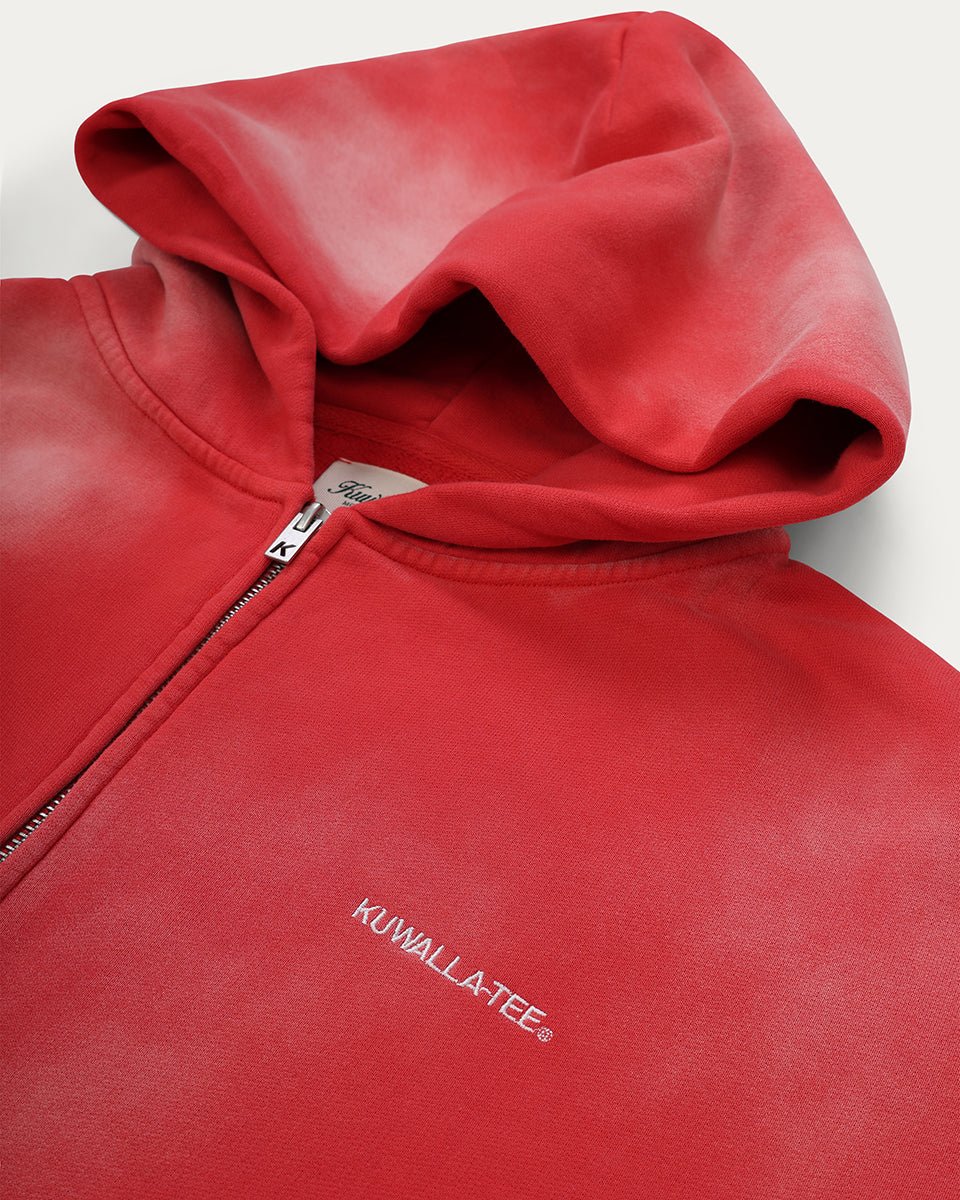 Sweat à capuche zippé délavé