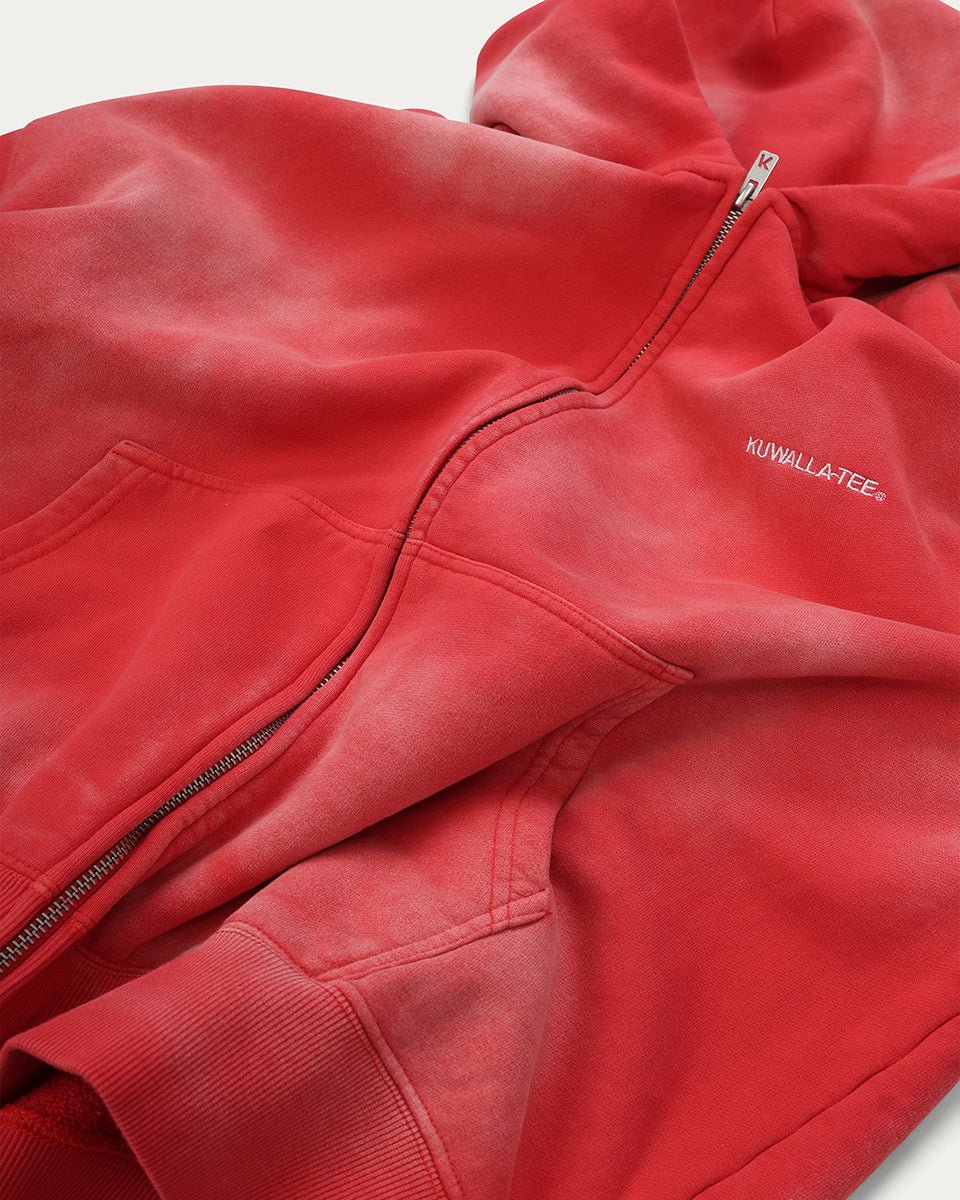 Sweat à capuche zippé délavé