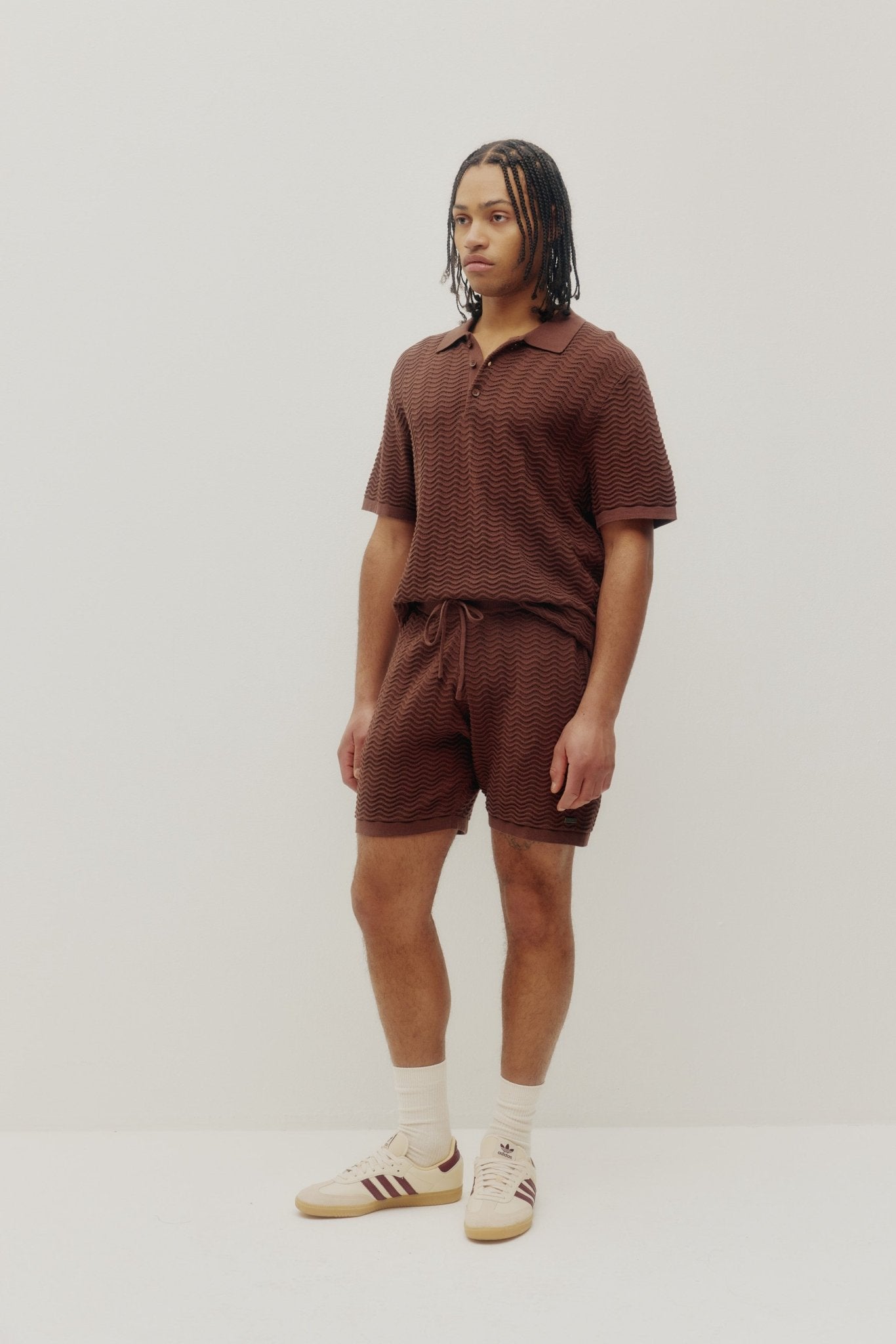 Polo en maille ondulée