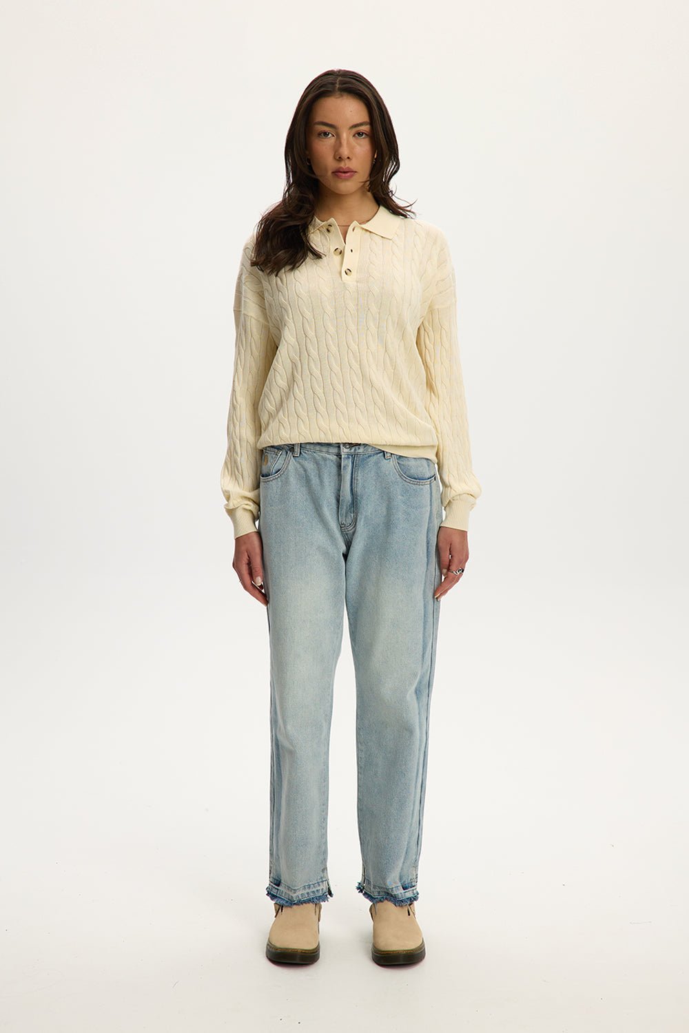 Cable Knit Polo