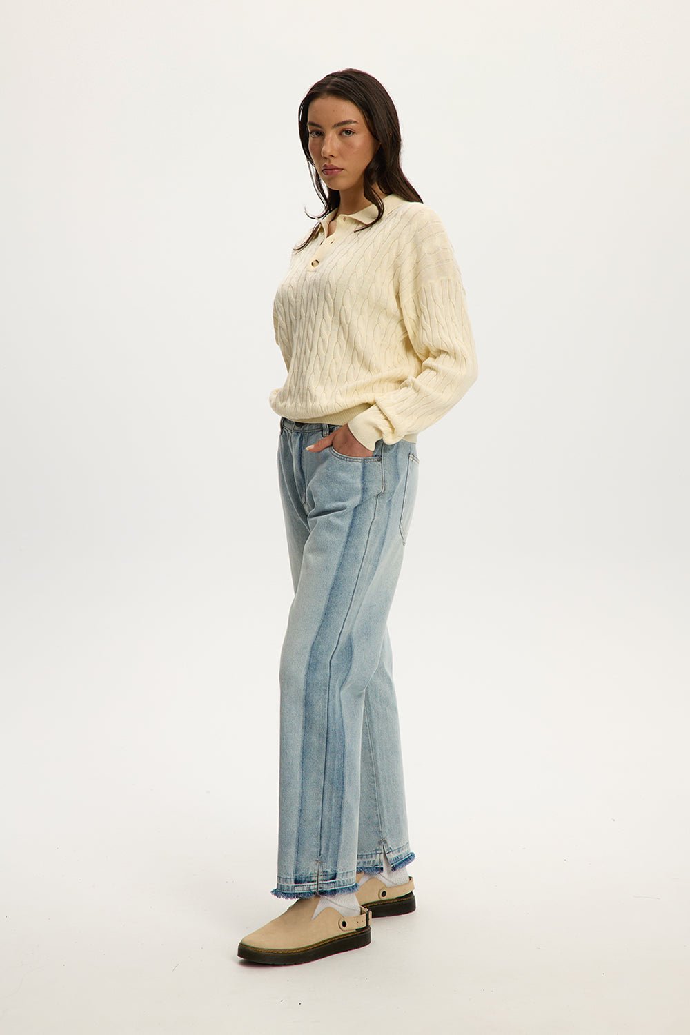 Cable Knit Polo