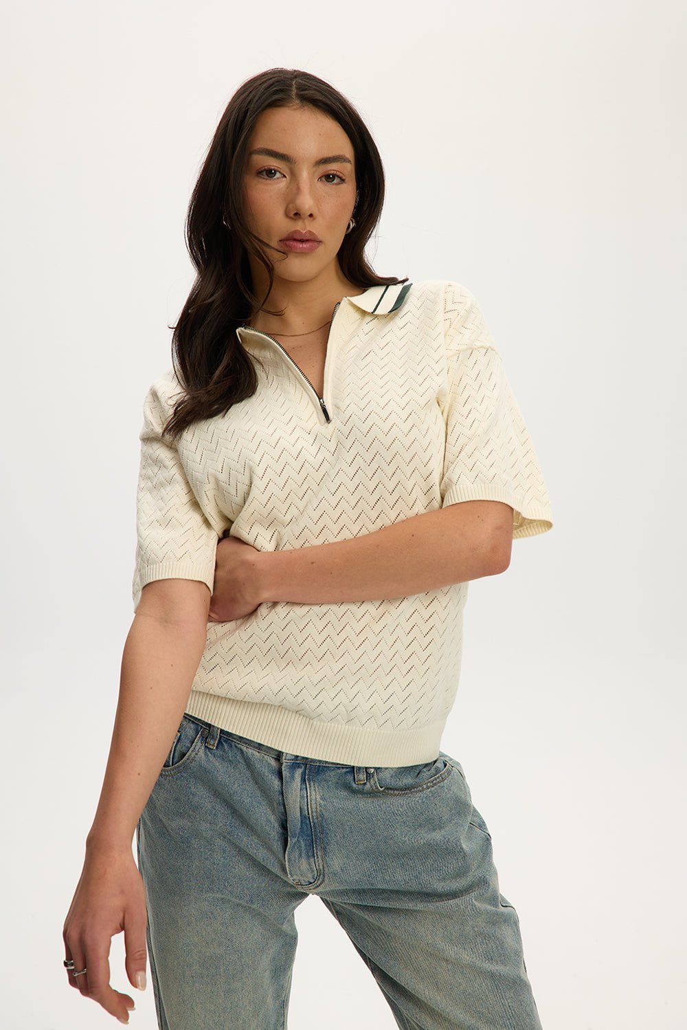 Knit Zip Polo Unisex