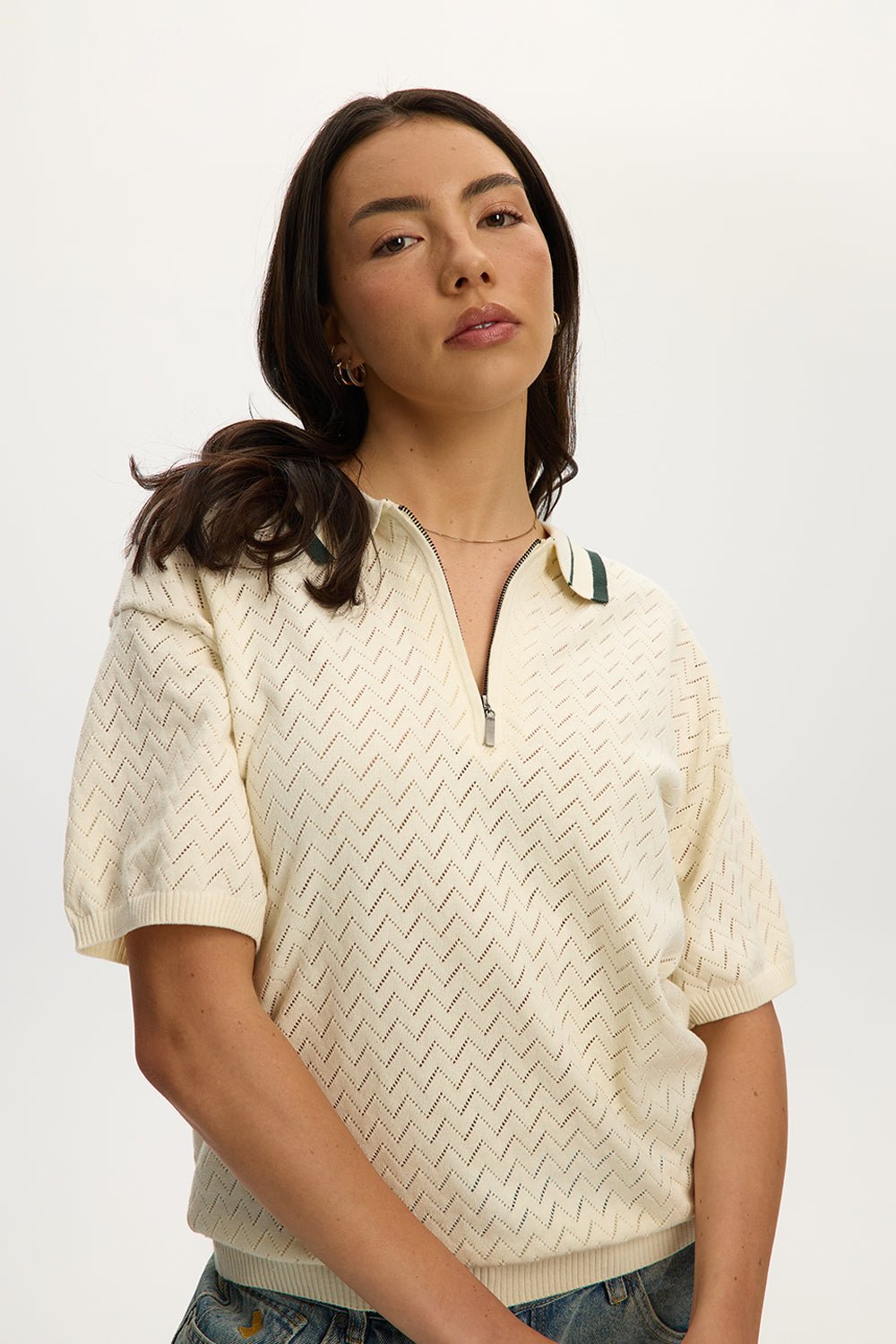 Knit Zip Polo Unisex