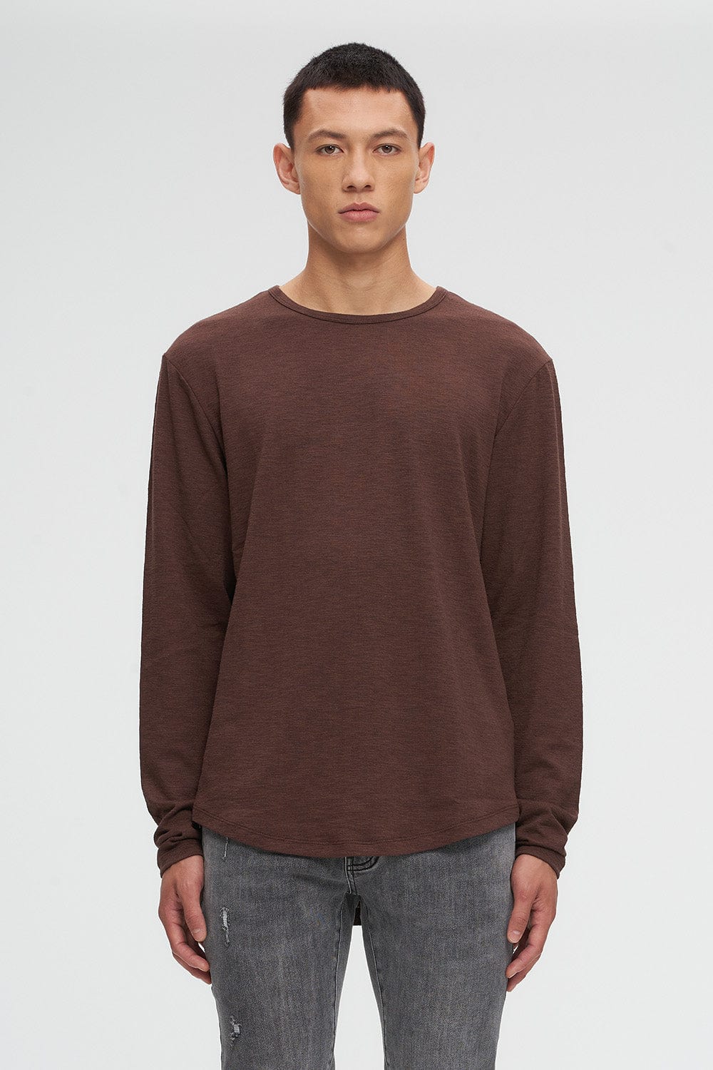 T-shirt à manches longues coton texturé