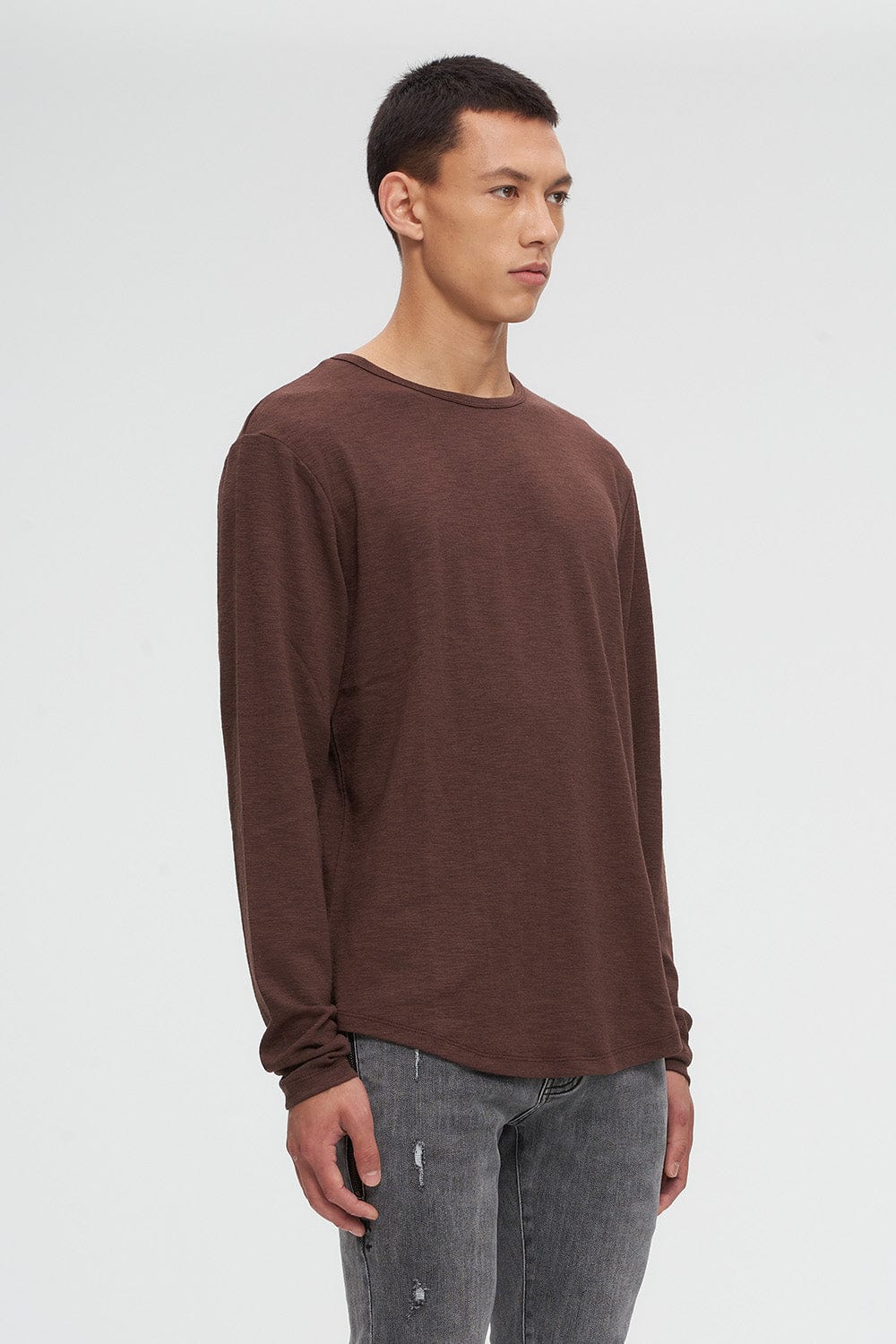 T-shirt à manches longues coton texturé