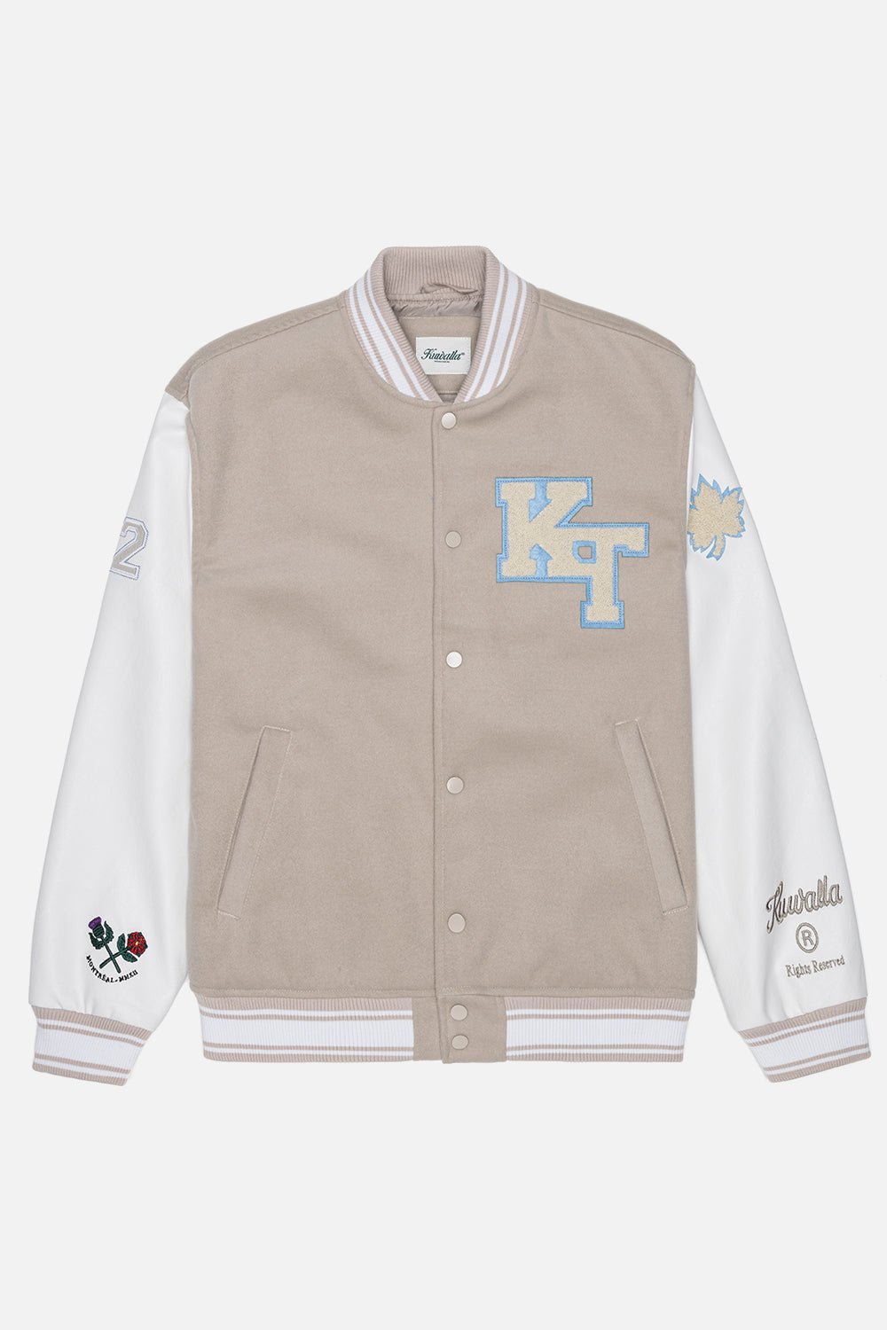 Varsity Jacket 3.0 Baby Blue Beige Kuwalla Tee Beige S