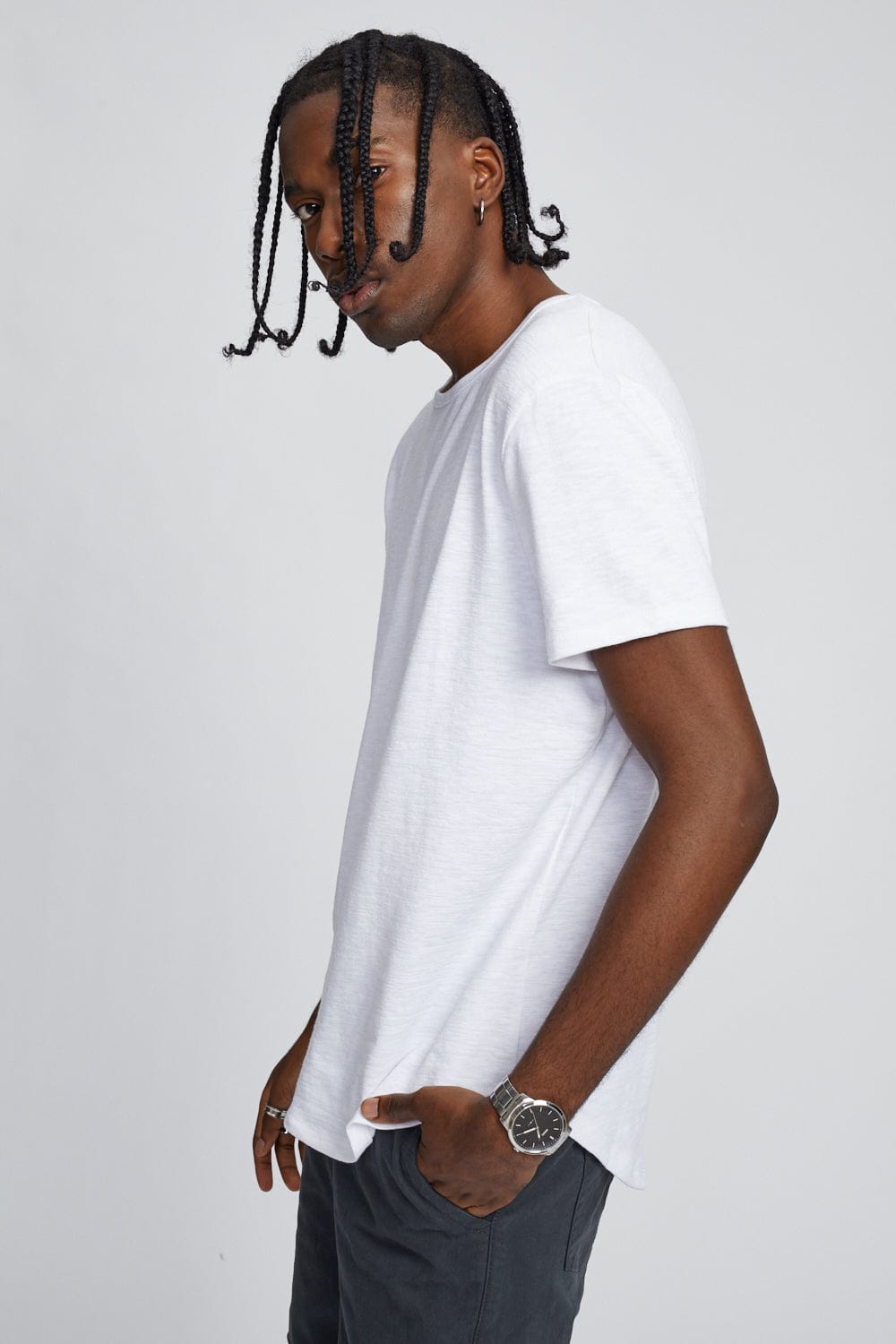 T-shirt flammé asymétrique