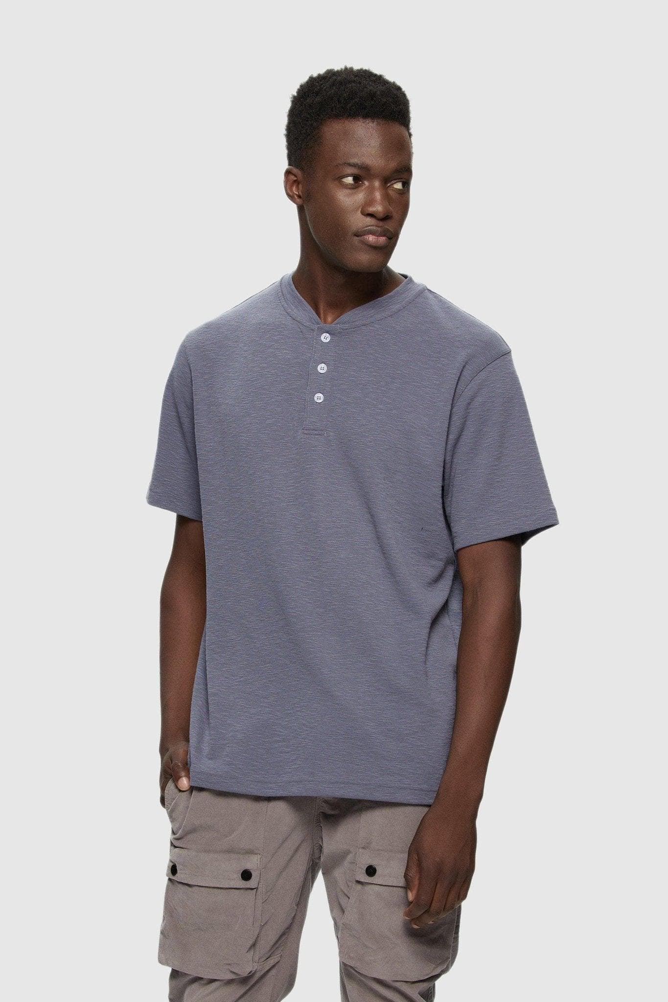 Short Sleeve Slub Henley