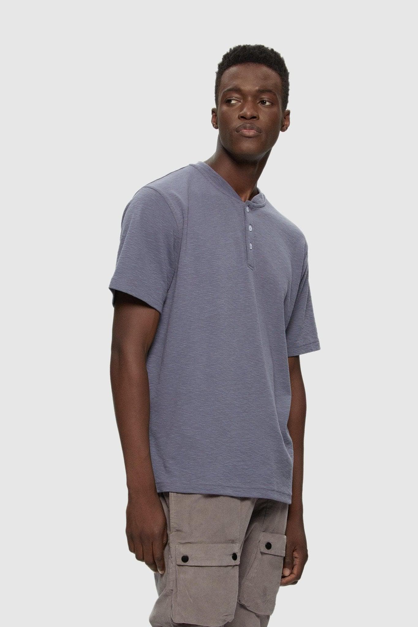 Short Sleeve Slub Henley