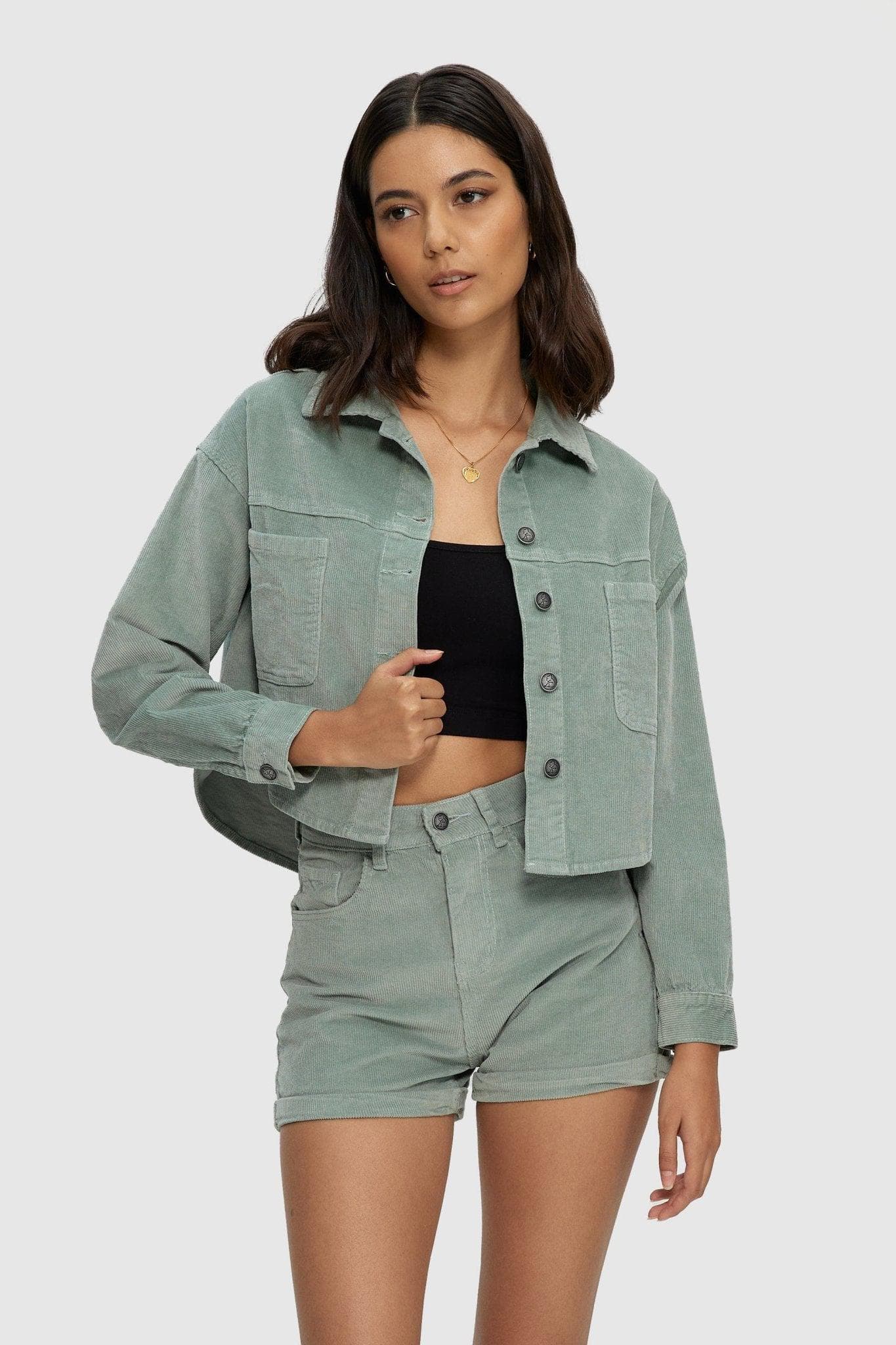 Crop Cord Shacket