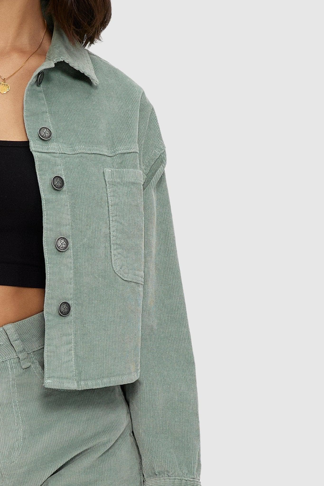 Crop Cord Shacket