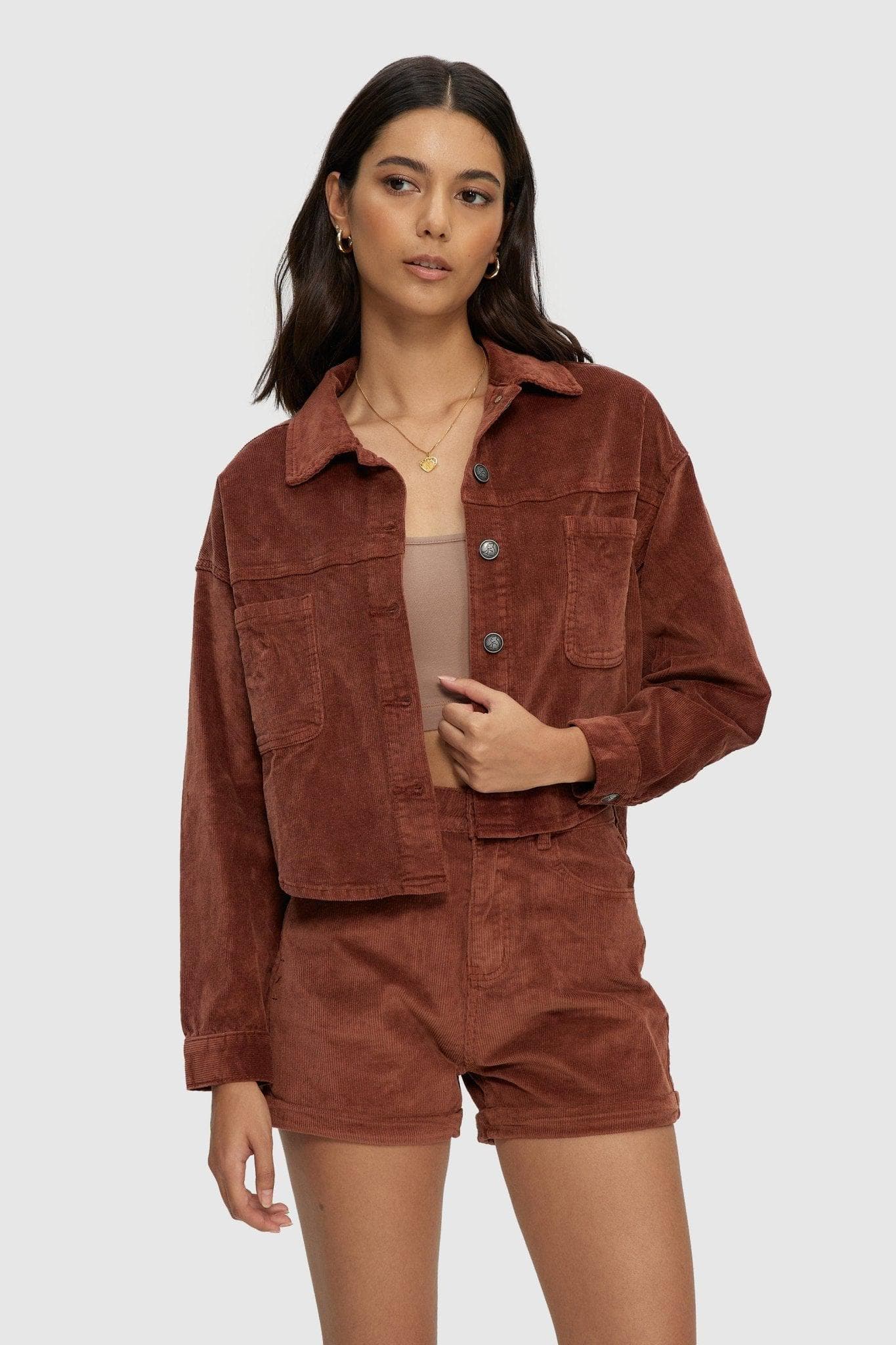 Crop Cord Shacket