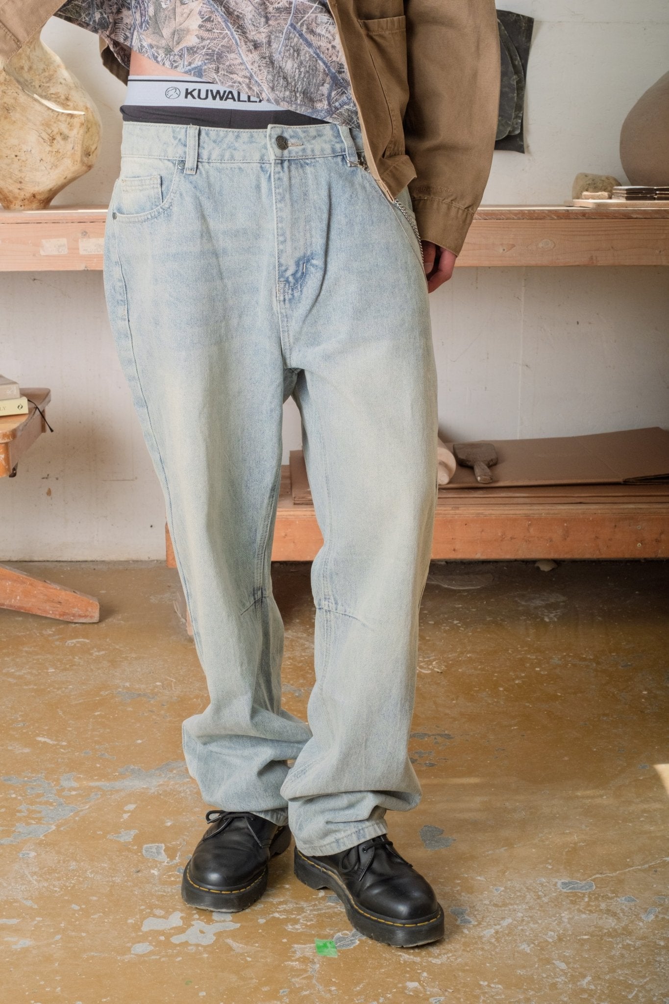 Baggy Darted Denim