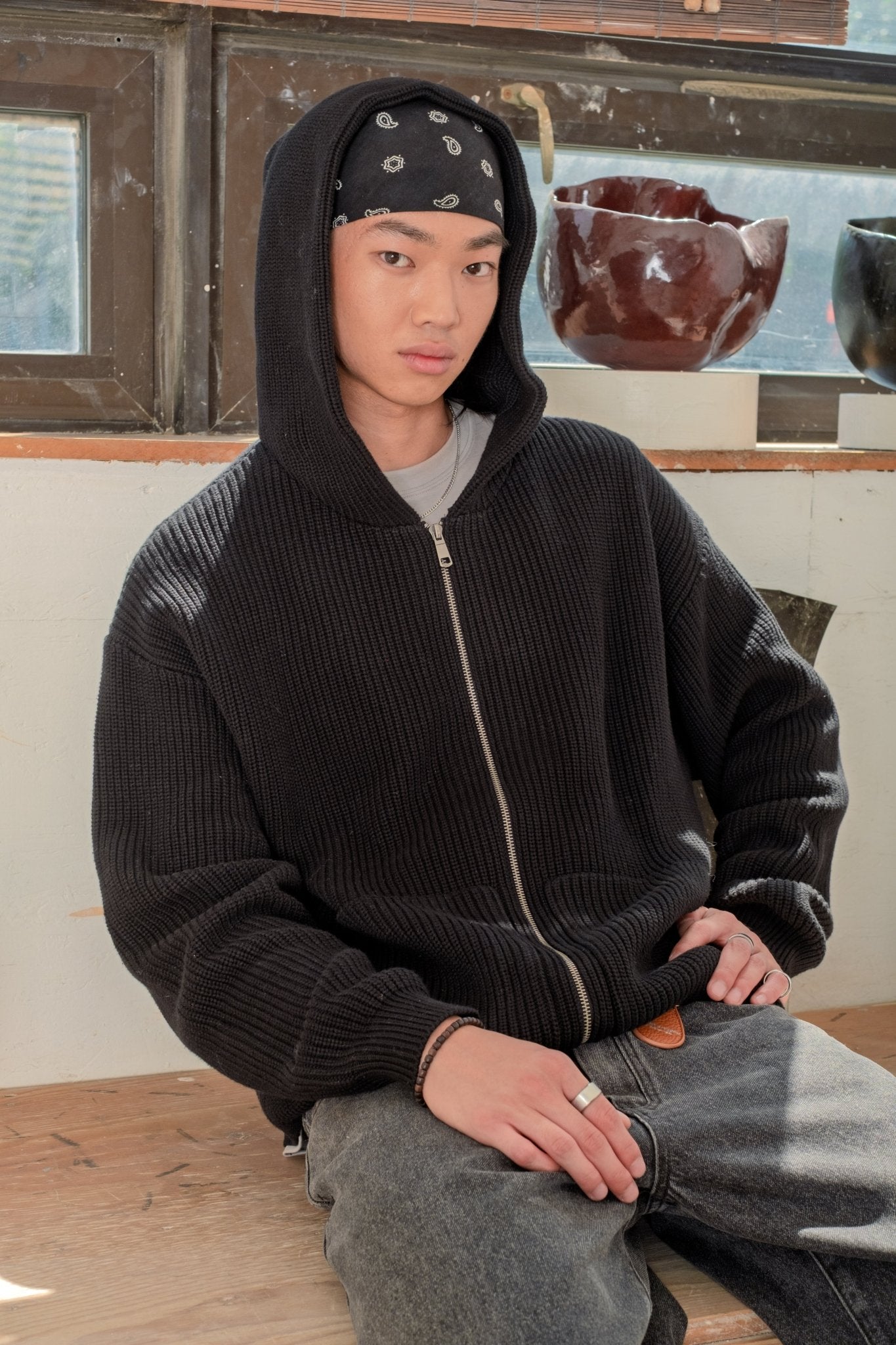 Knitted Zip Hoodie