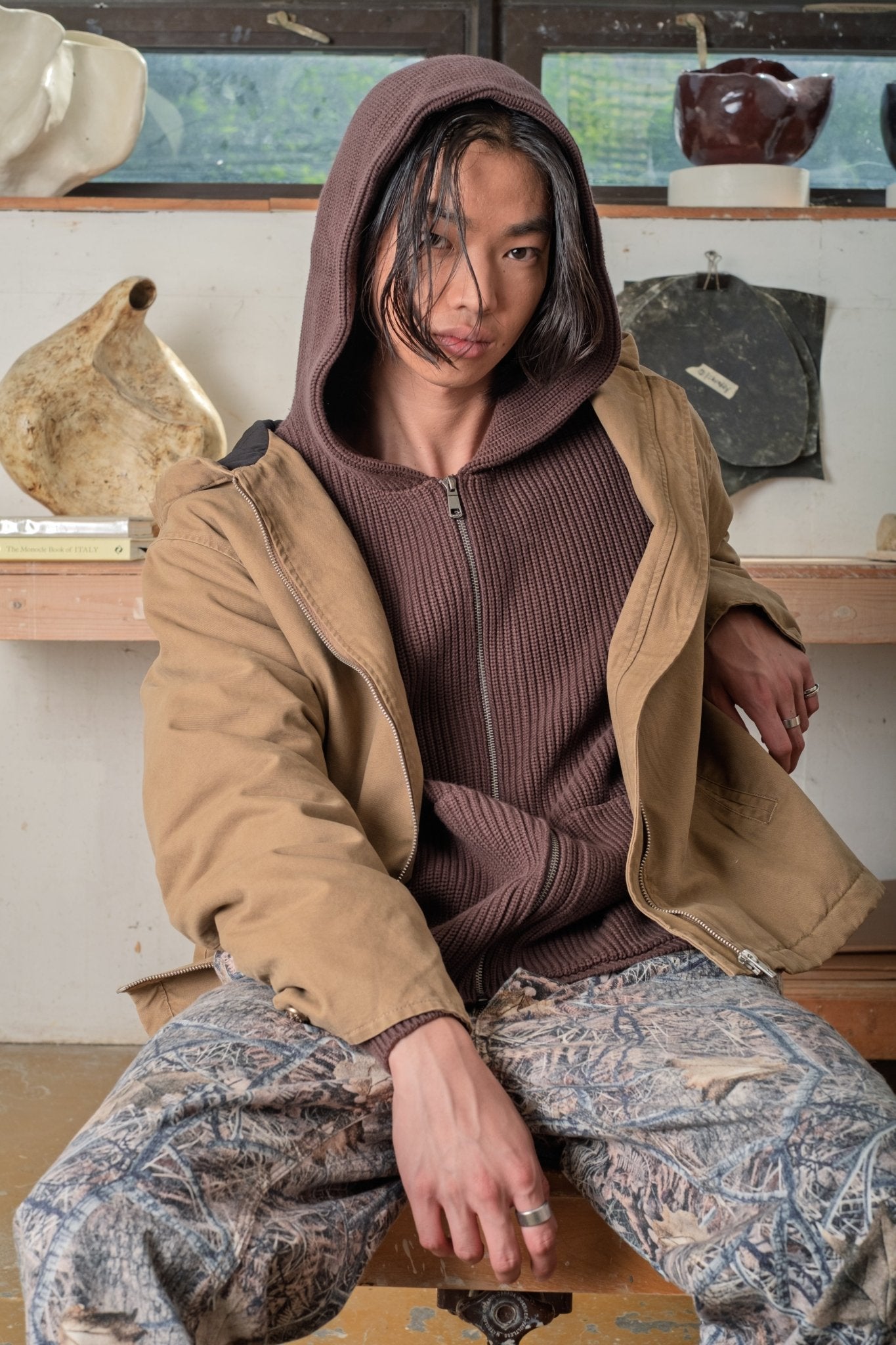 Knitted Zip Hoodie