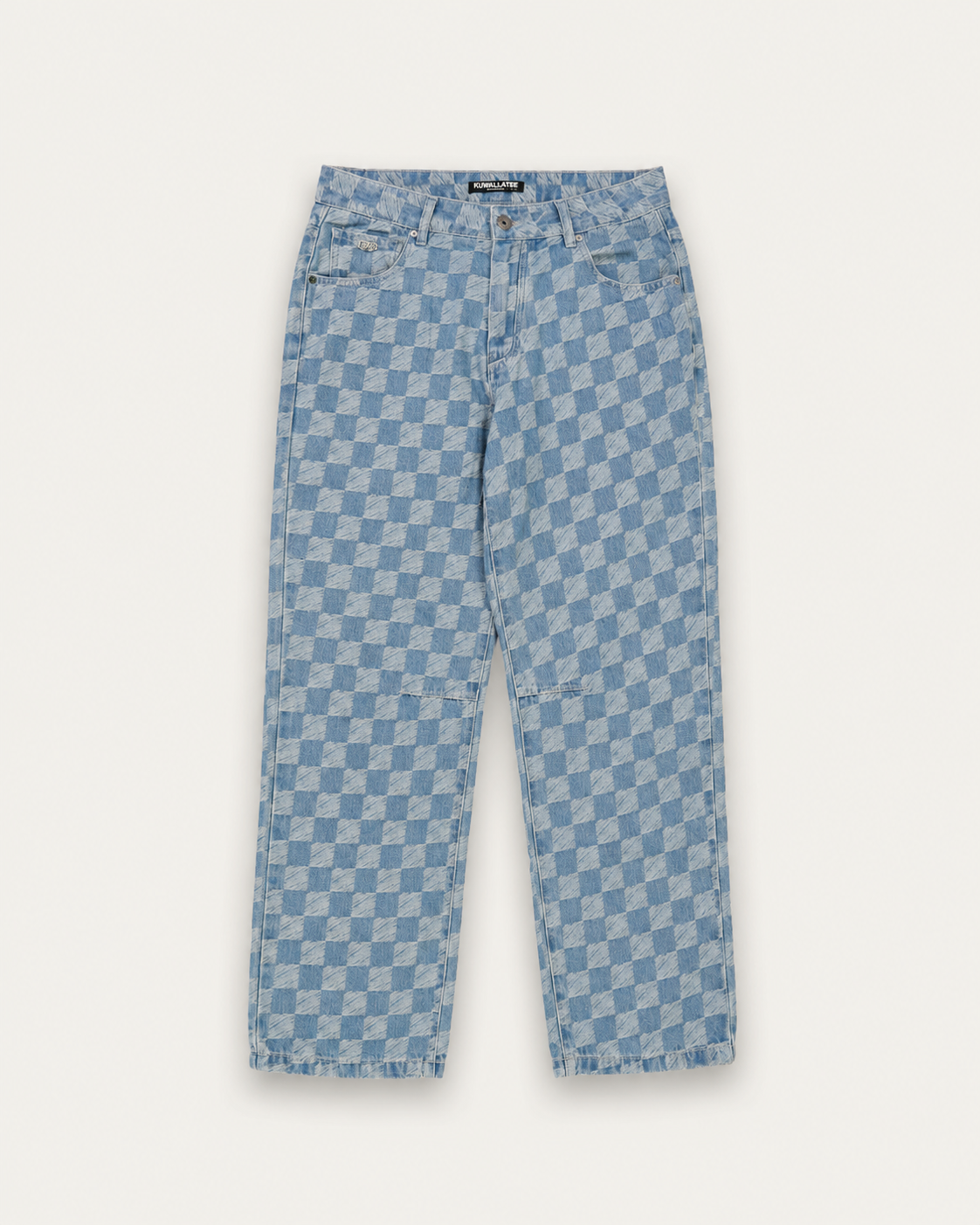 Checkered Baggy Denim